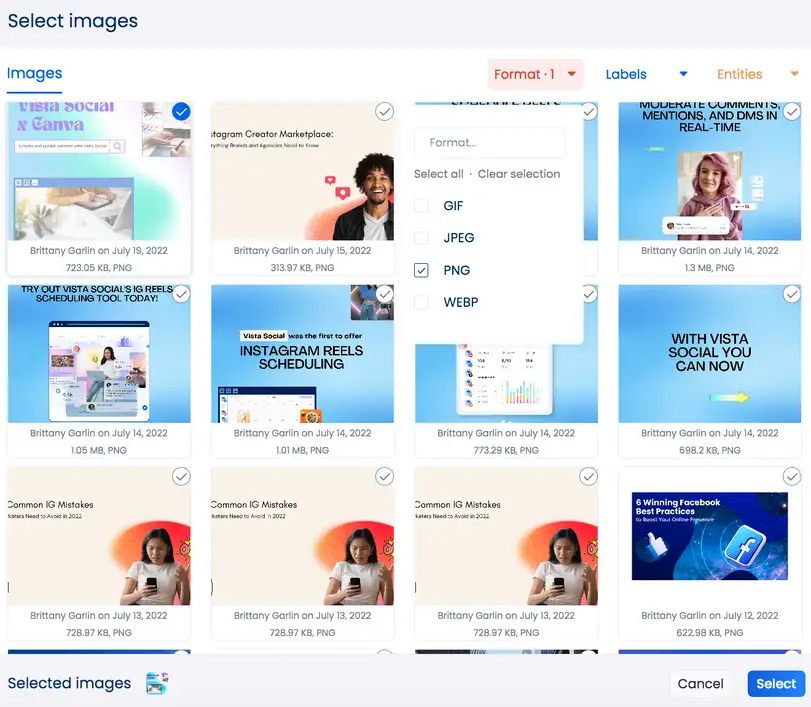 Vista Social's Media Library for Canva Integration
