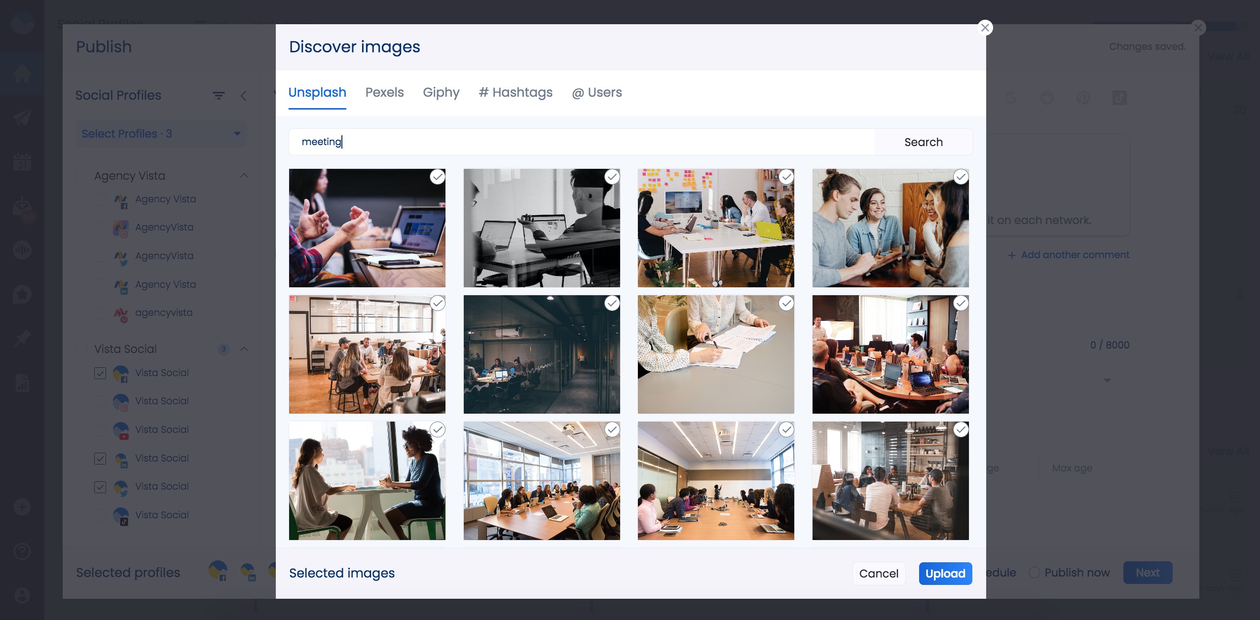 Find Digital Marketing HD Images with Unsplash in Vista Social
