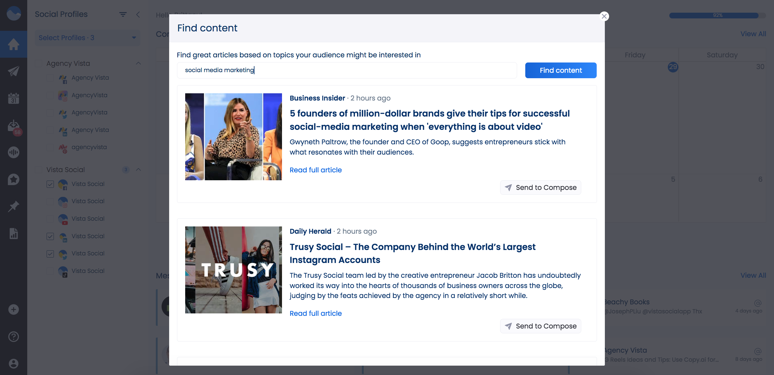 Find Content | Vista Social