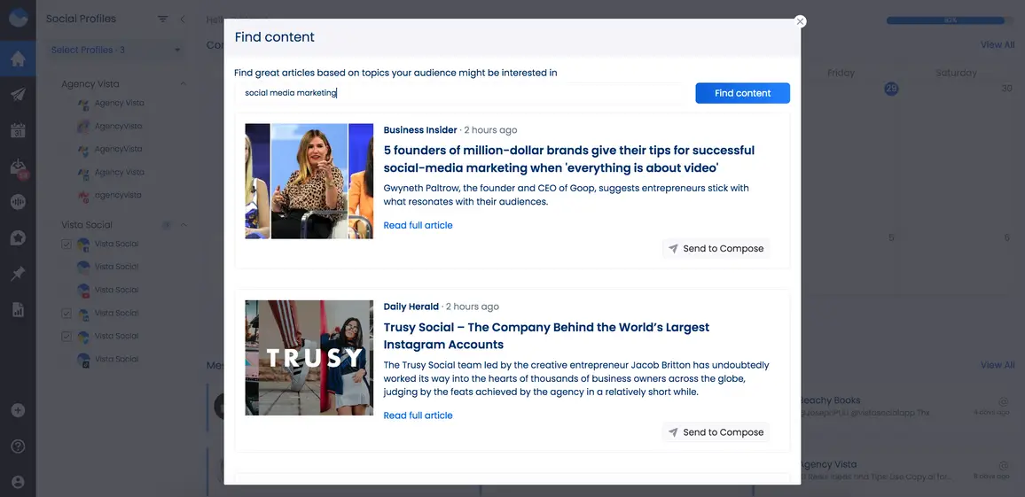 Find Content | Vista Social