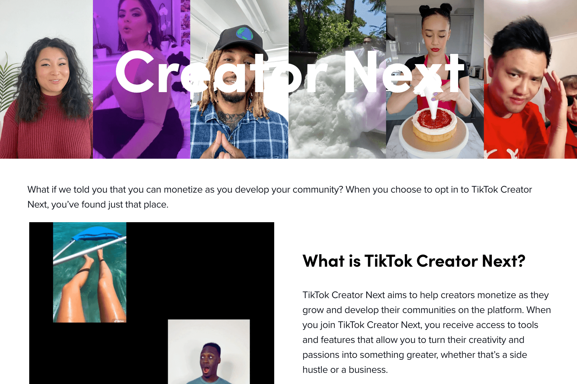 Screenshot of Tiktok's Creator Next