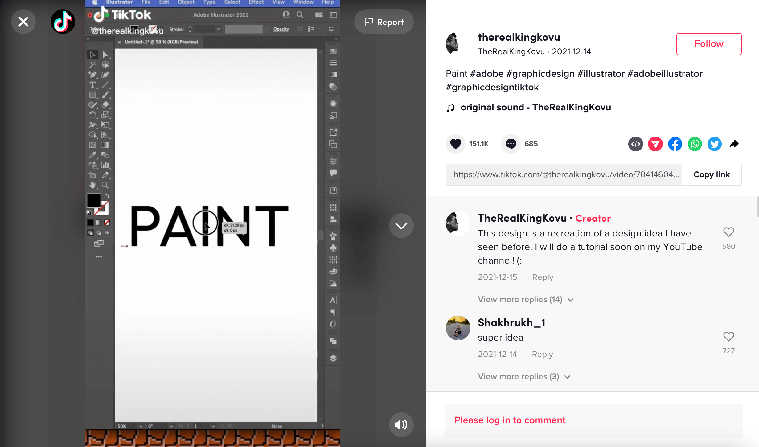 Screenshot of sample TikTok trending videos - Paint - @therealkingkovu