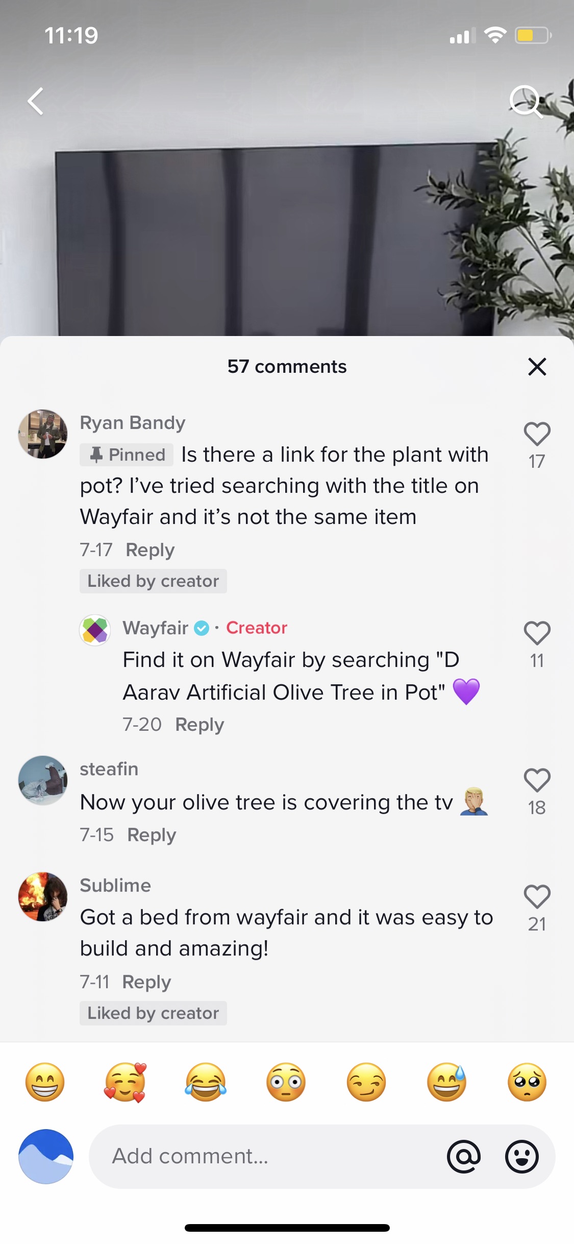 Pinned comment | Vista Social | Wayfair