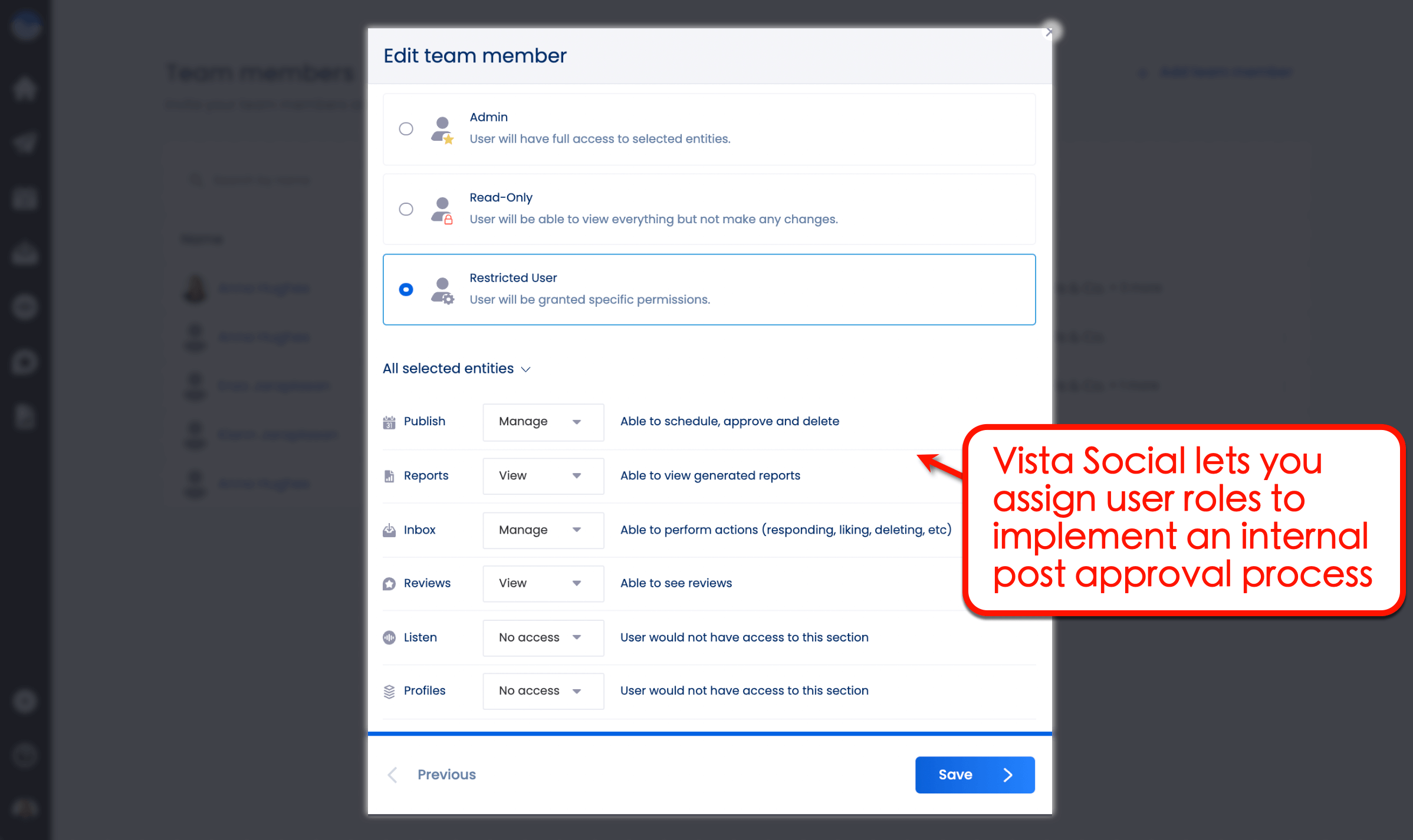 How to implement a post approval system in Vista Social