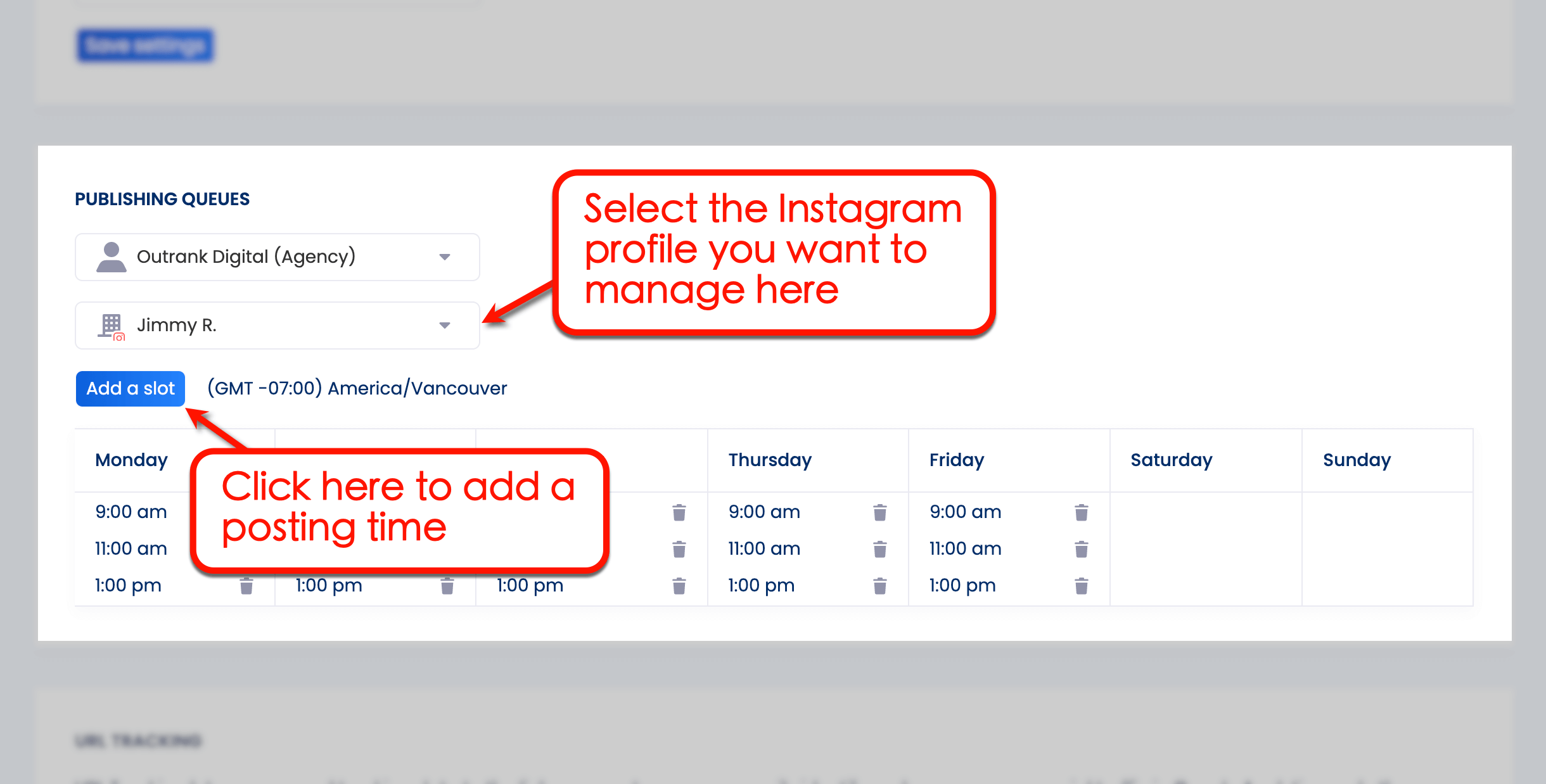 Vista Social publishing queues