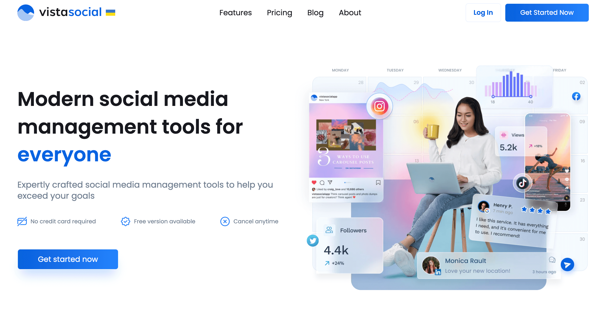 Vista Social homepage