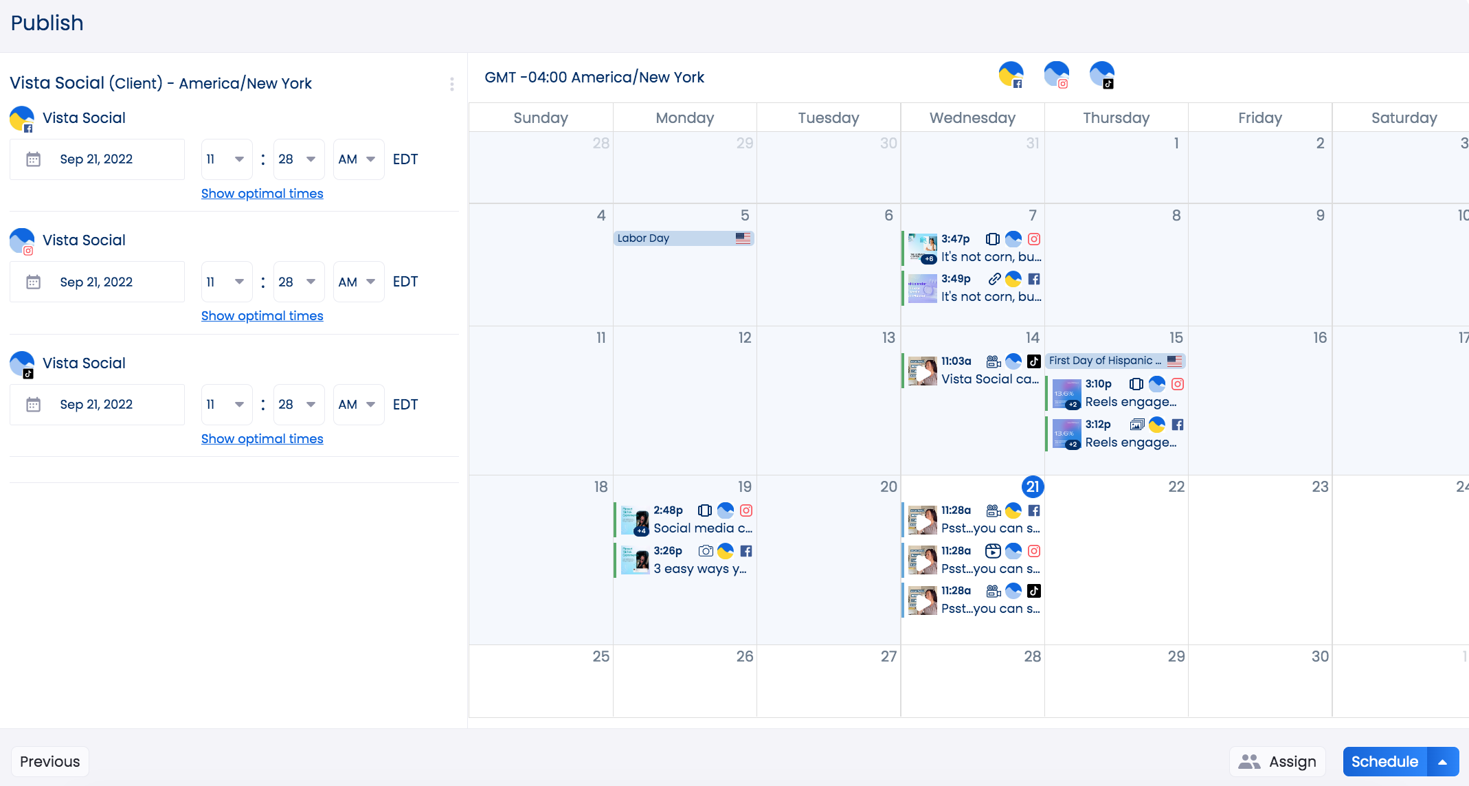 Schedule Facebook Reels with Vista Social