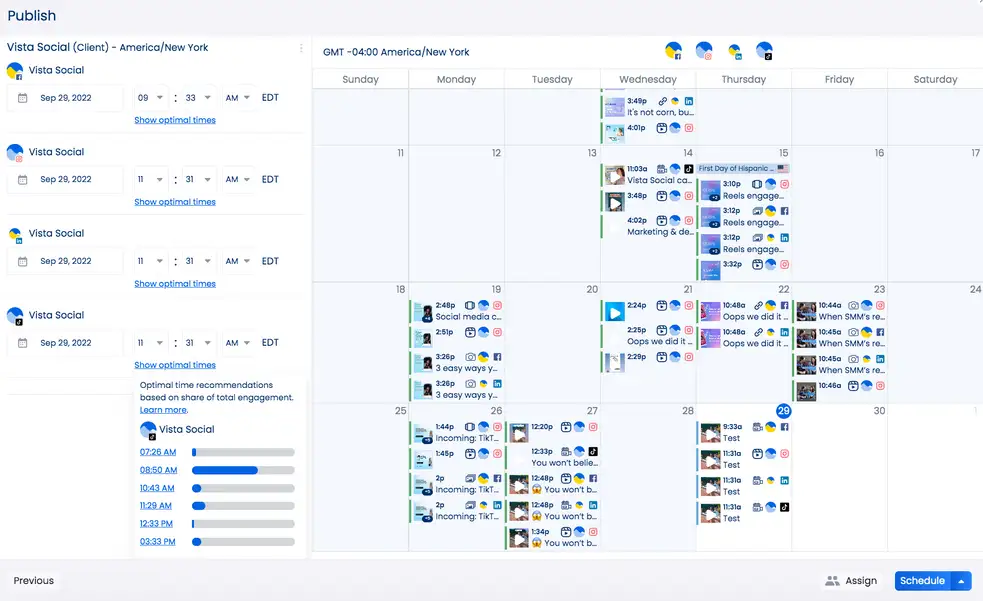 Vista Social: when to post on social media based on your audiences engagement patterns