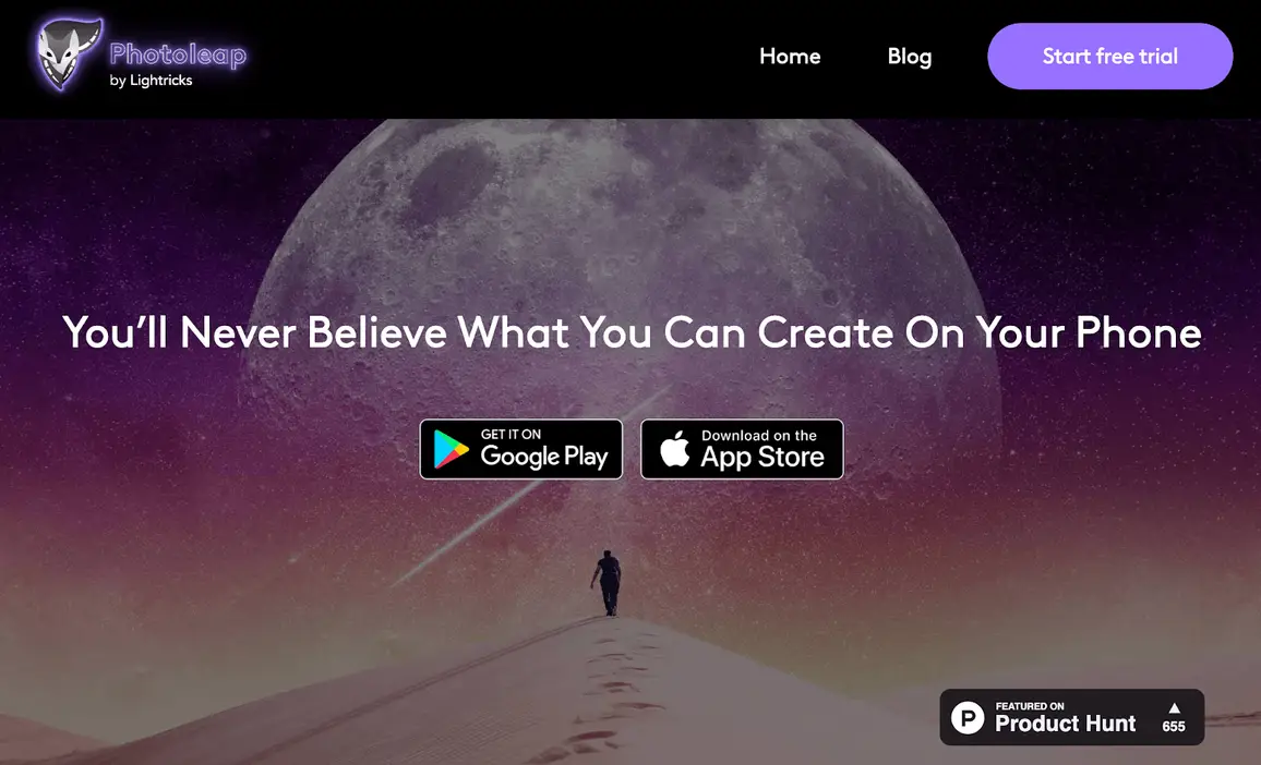 Photoleap's homepage