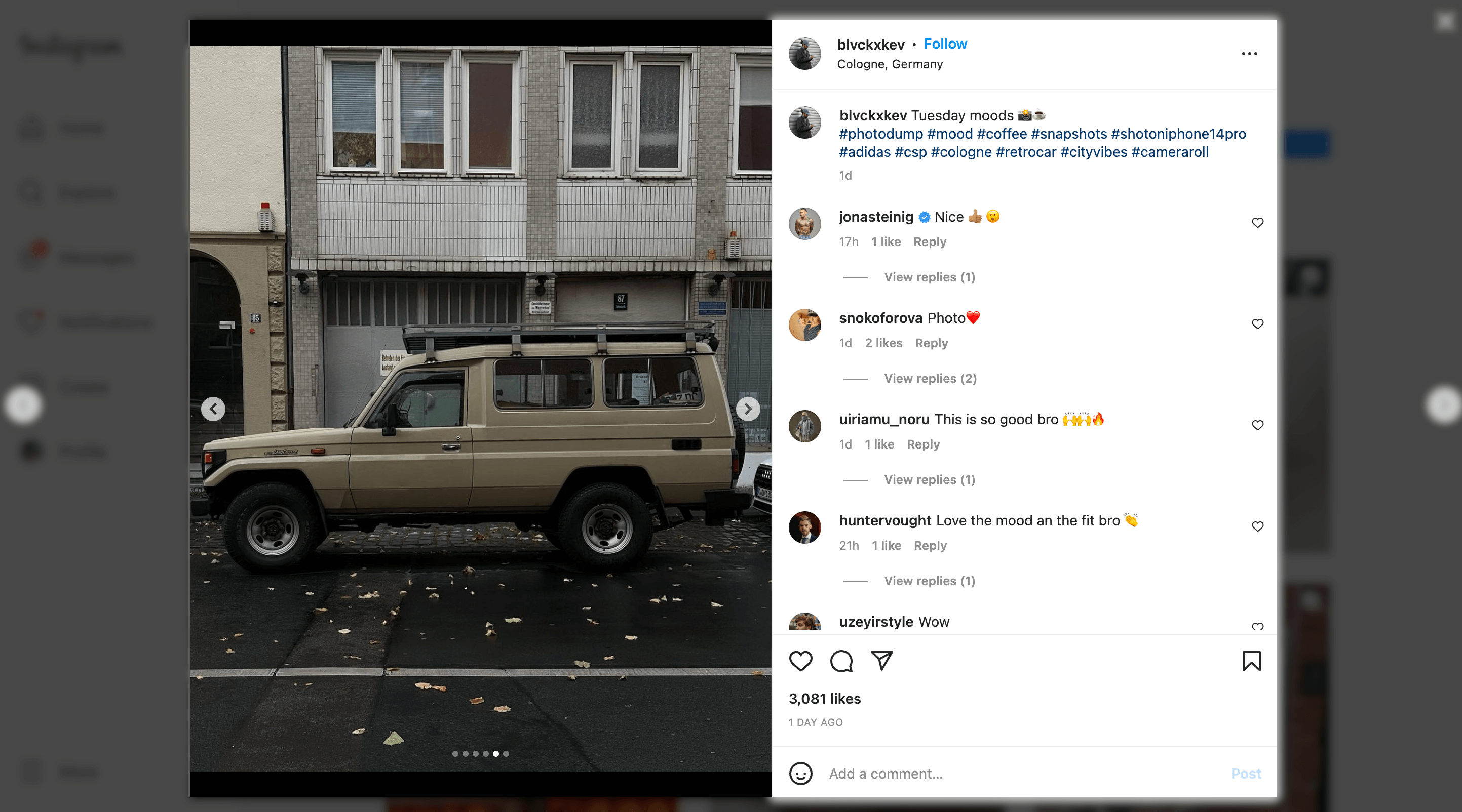 Photodump example from Instagram user and digital creator Kevin Schertl