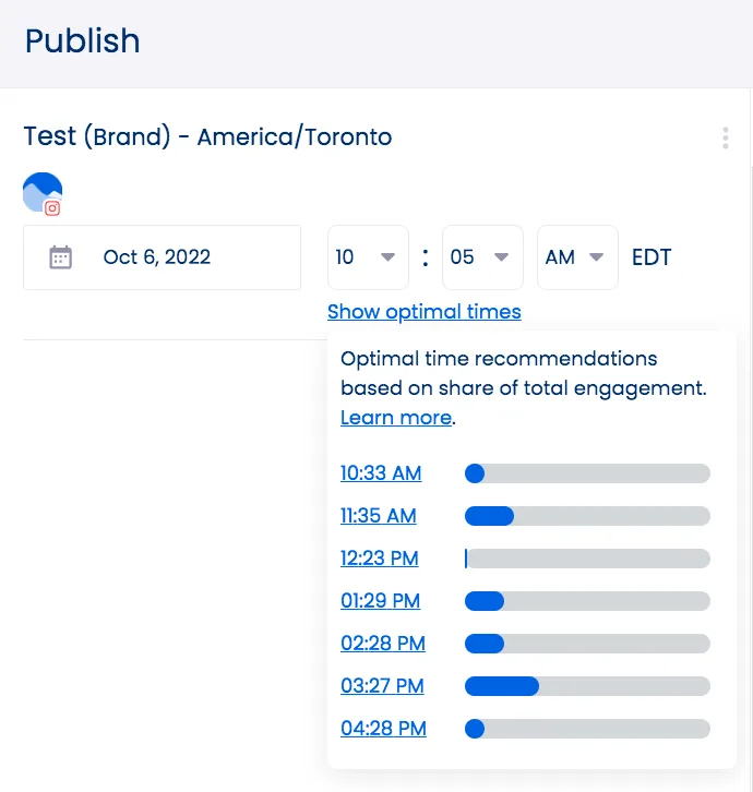 Discover your best time to post on social media with Vista Social's optimal time feature