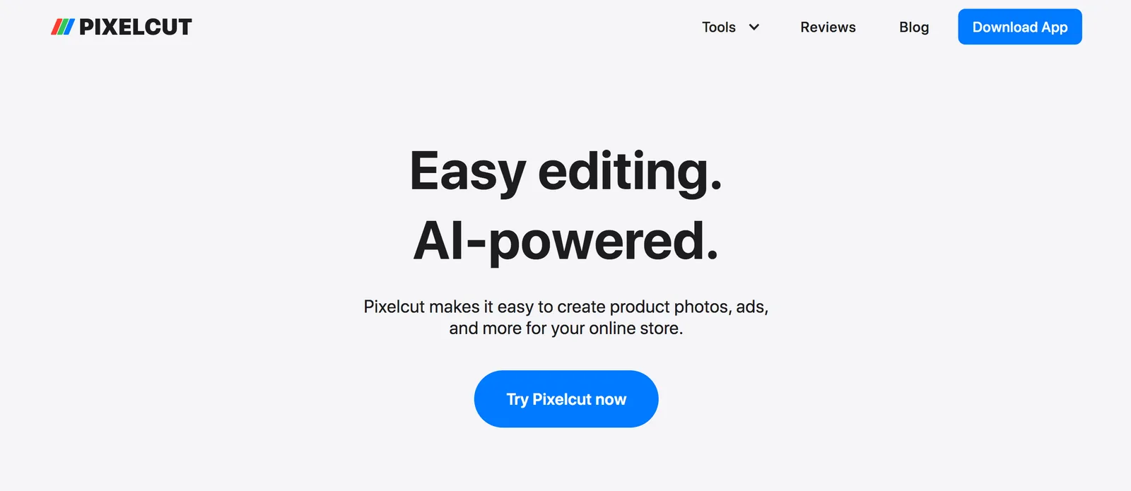 Pixelcut's homepage.