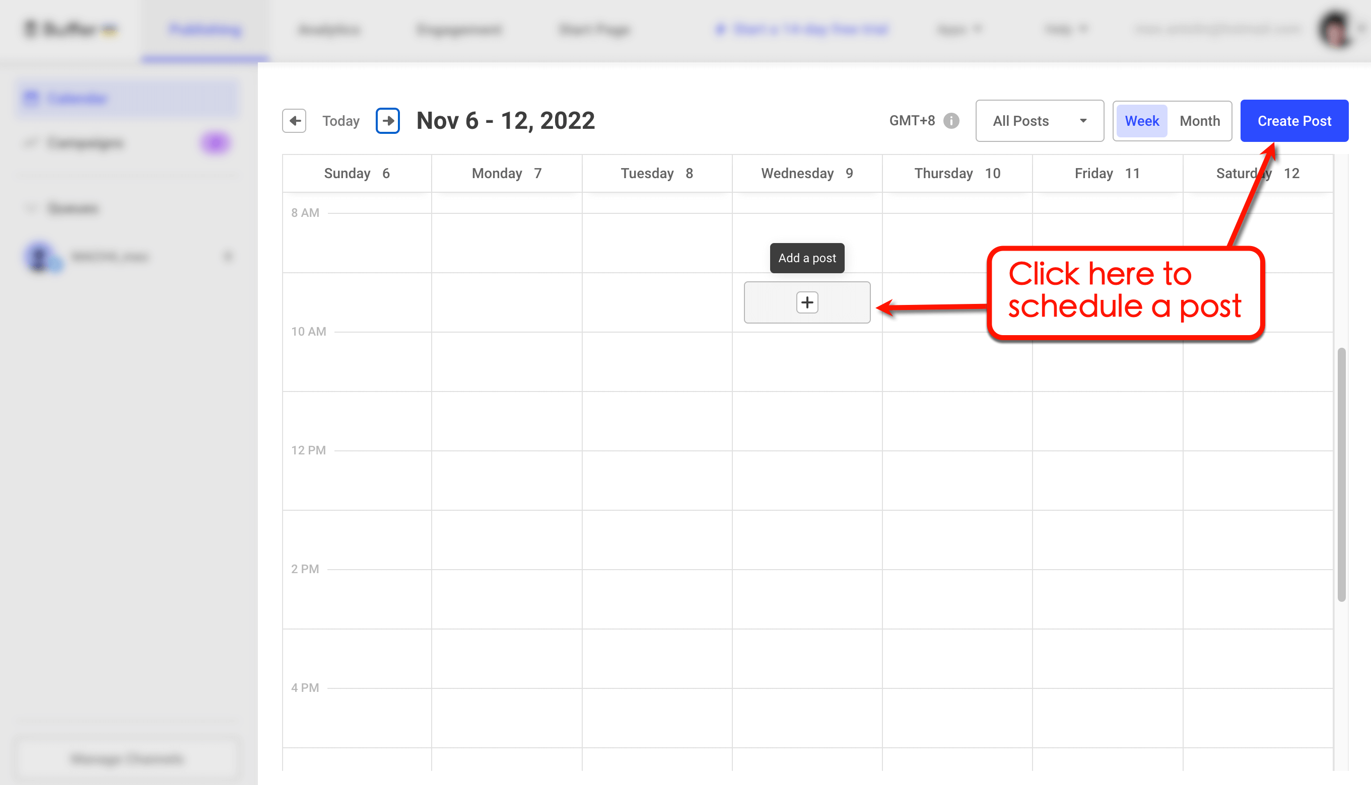 Create post in Buffer