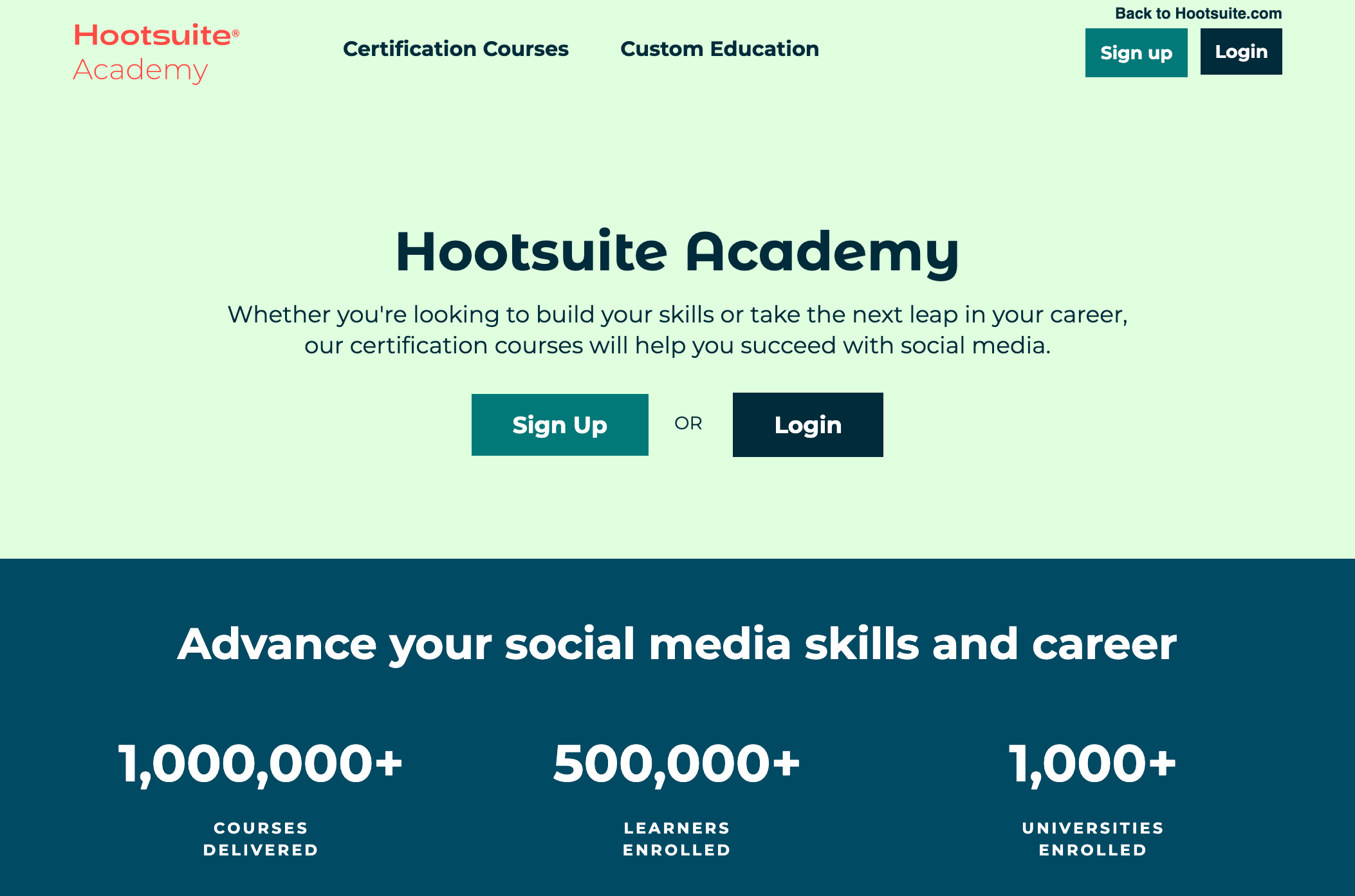 Sign up for Hootsuite Academy