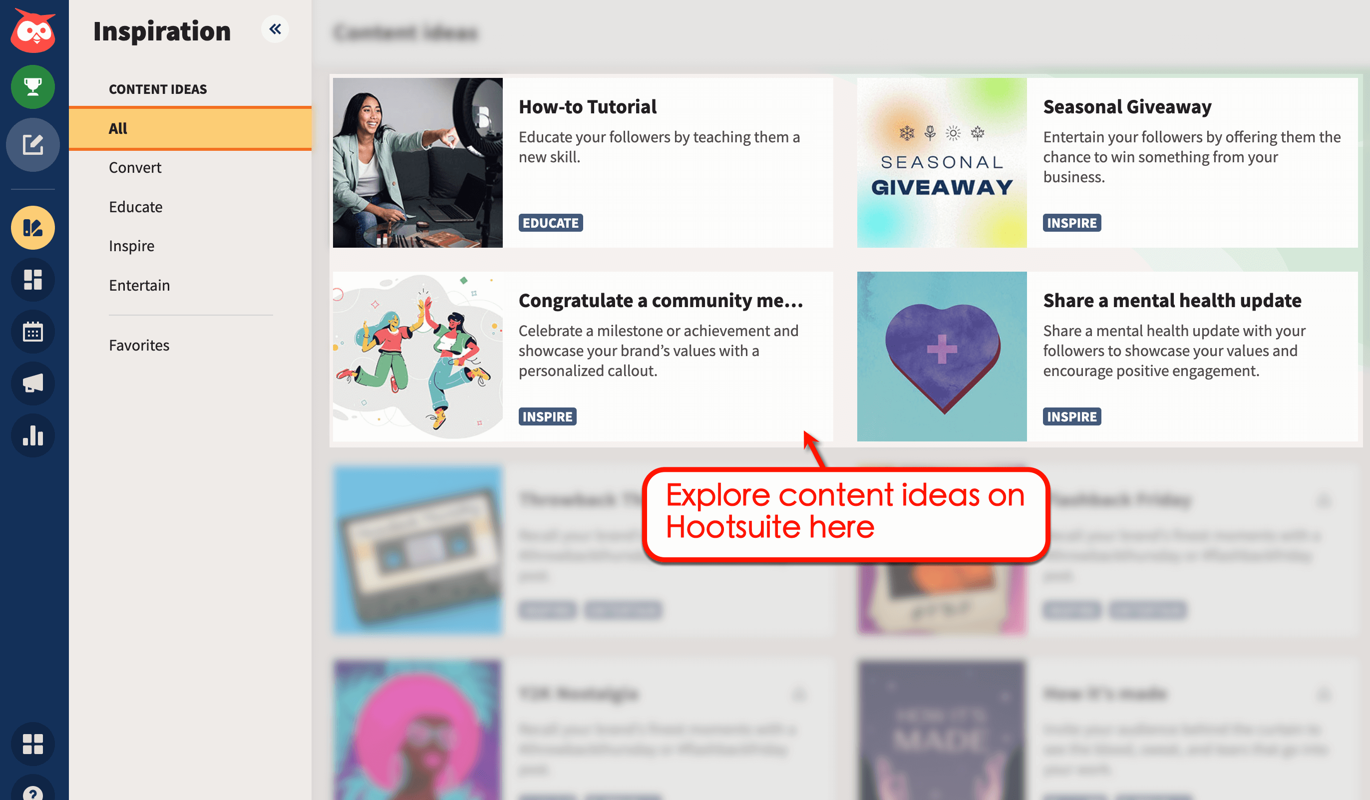 Hootsuite also lets you create custom content feeds