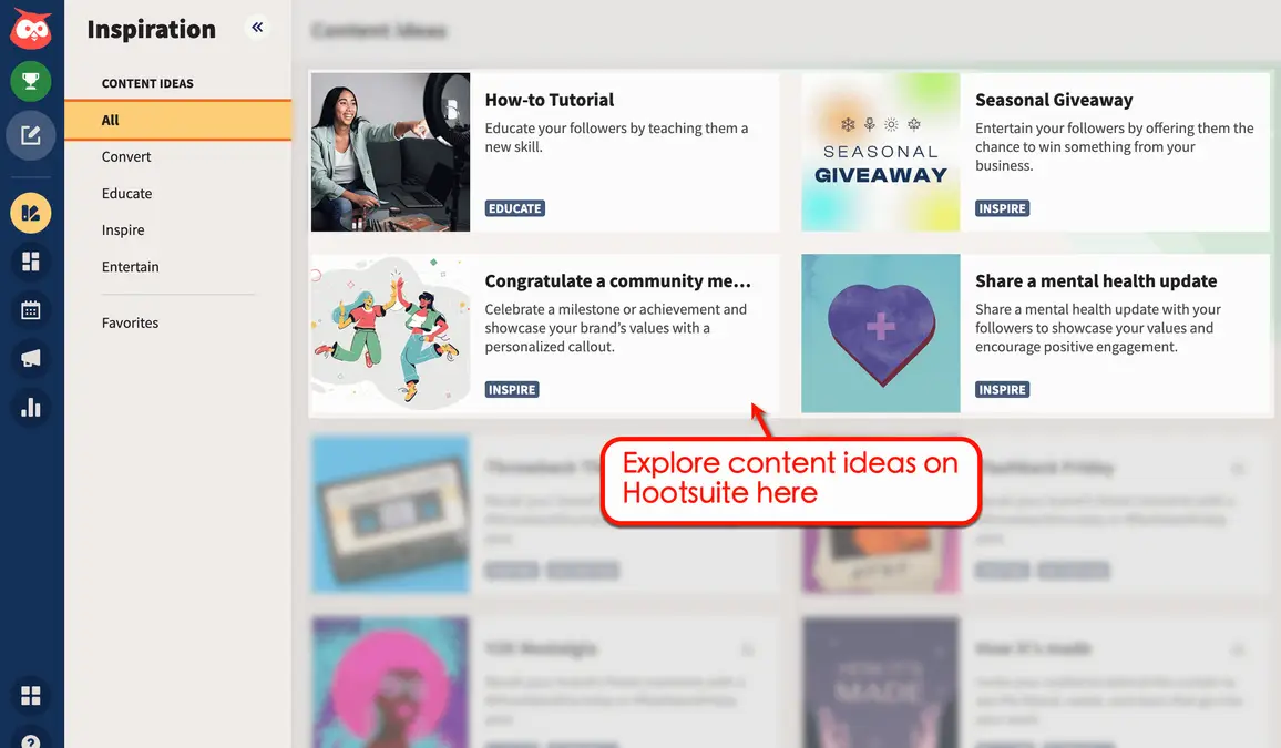 Hootsuite also lets you create custom content feeds