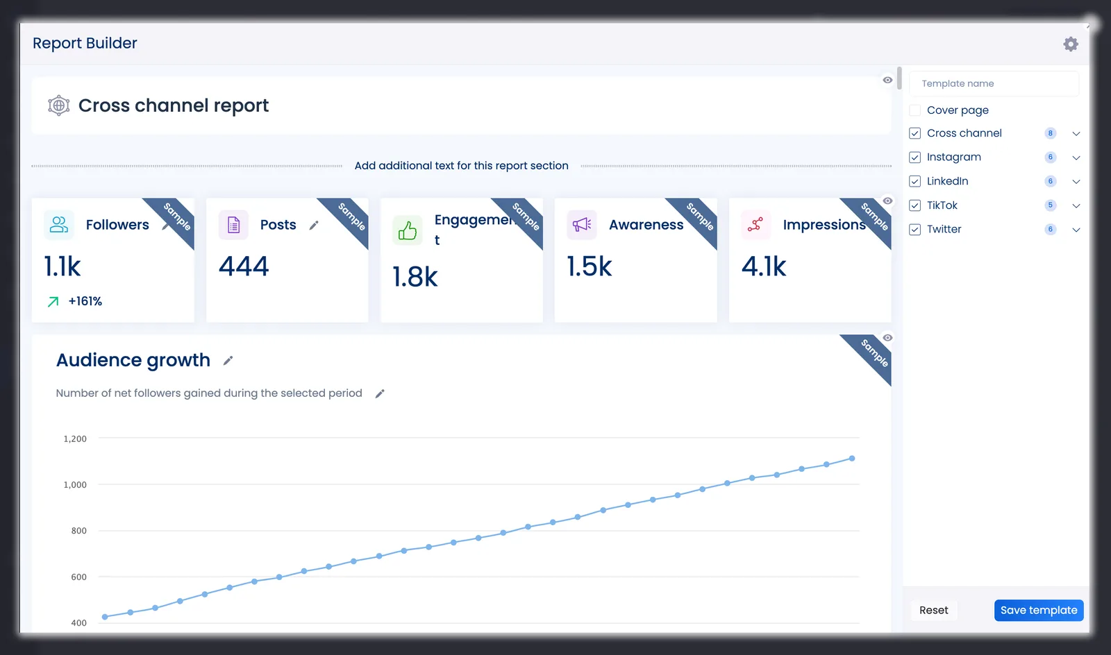 Vista Social's report builder