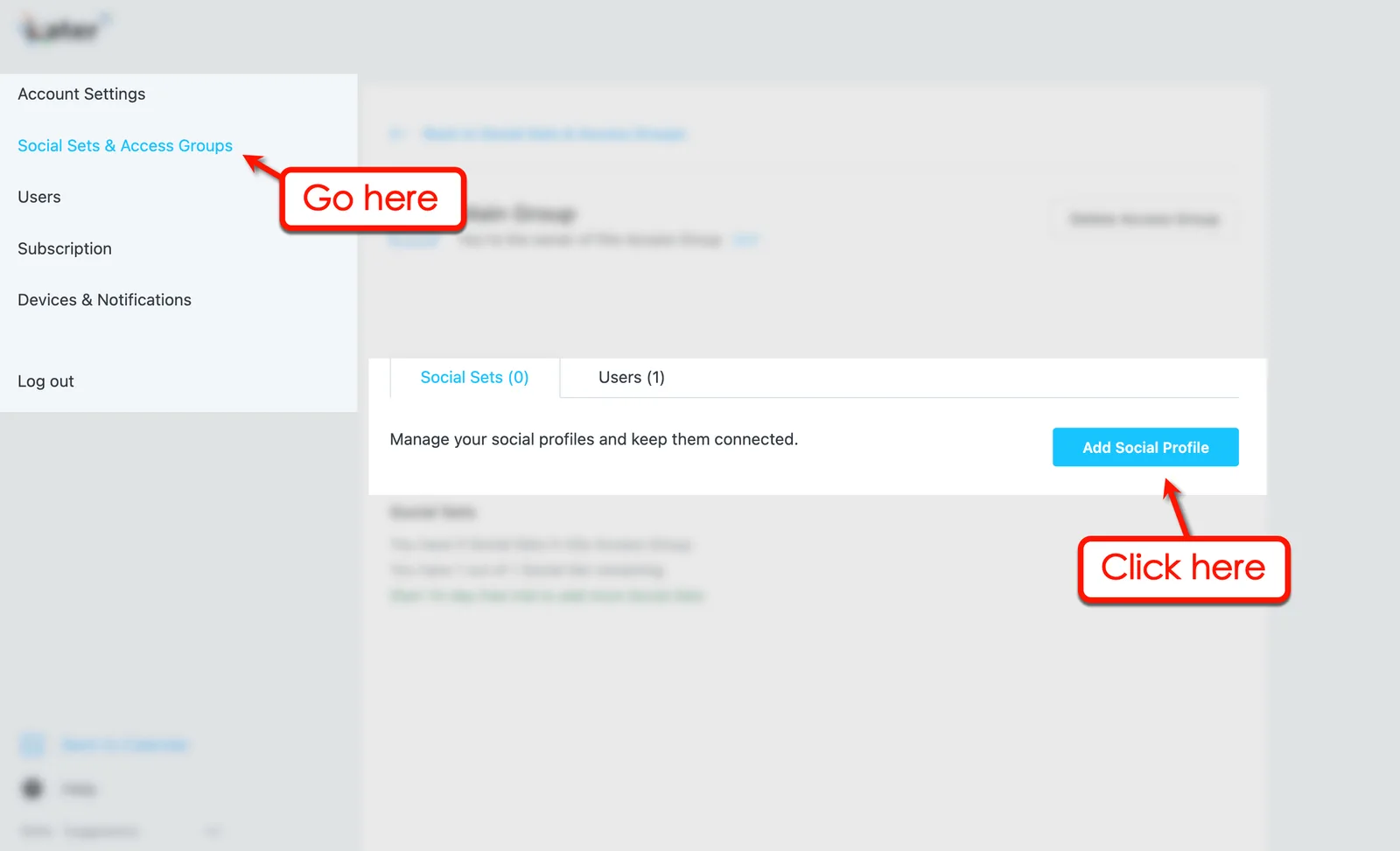 Add social profile in Later