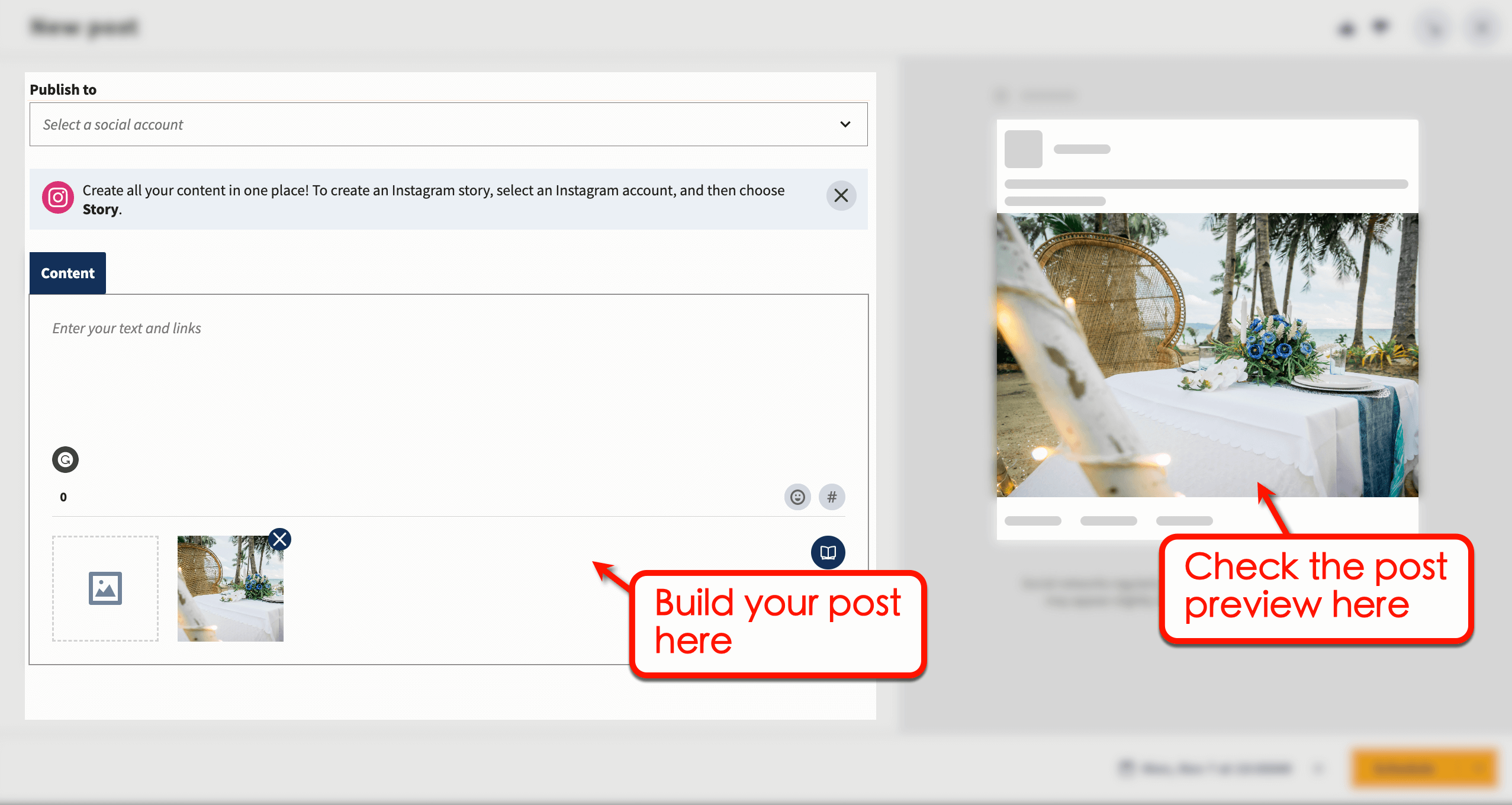 Preview post in Hootsuite
