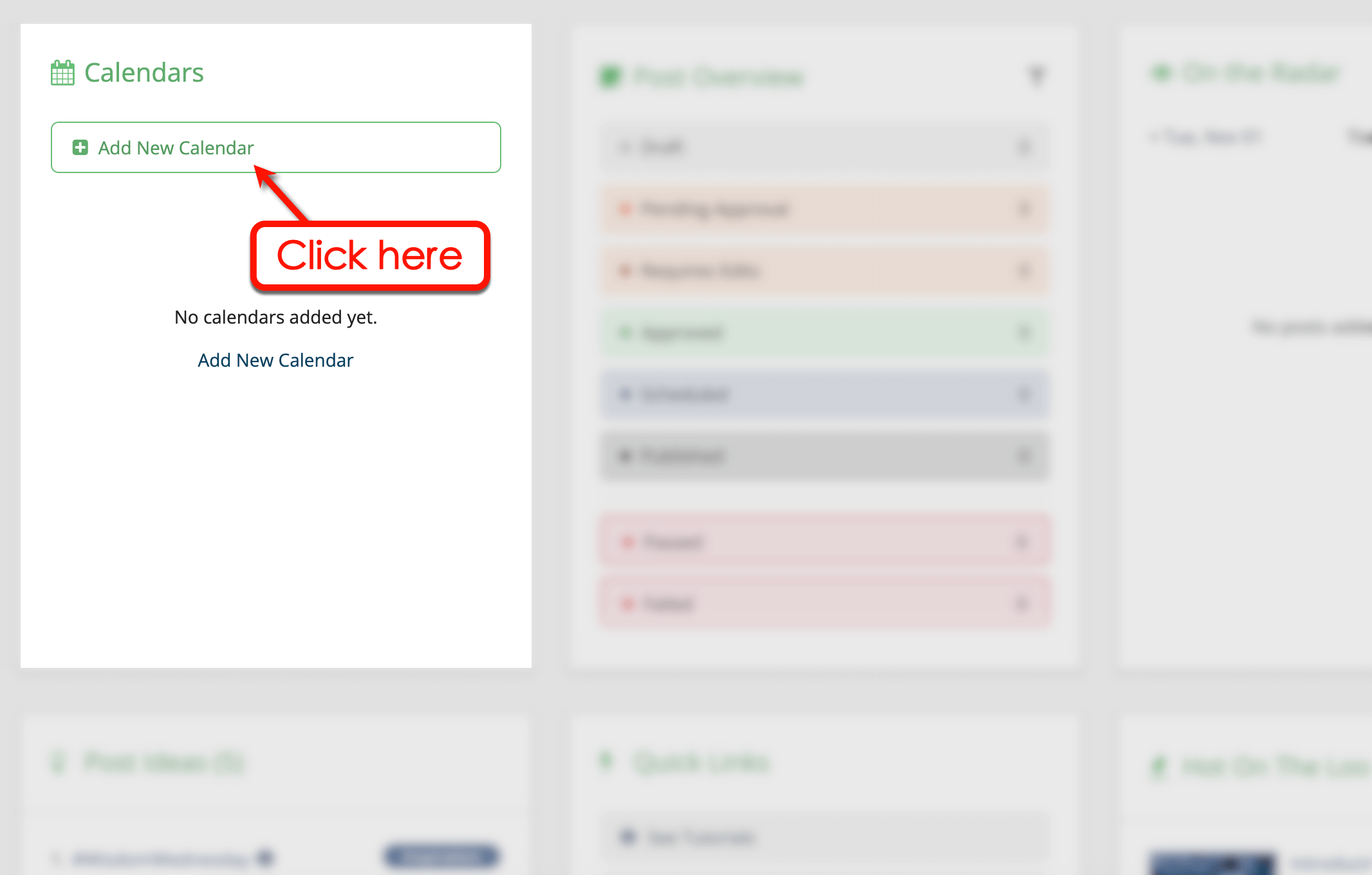 Add new calendar in Loomly