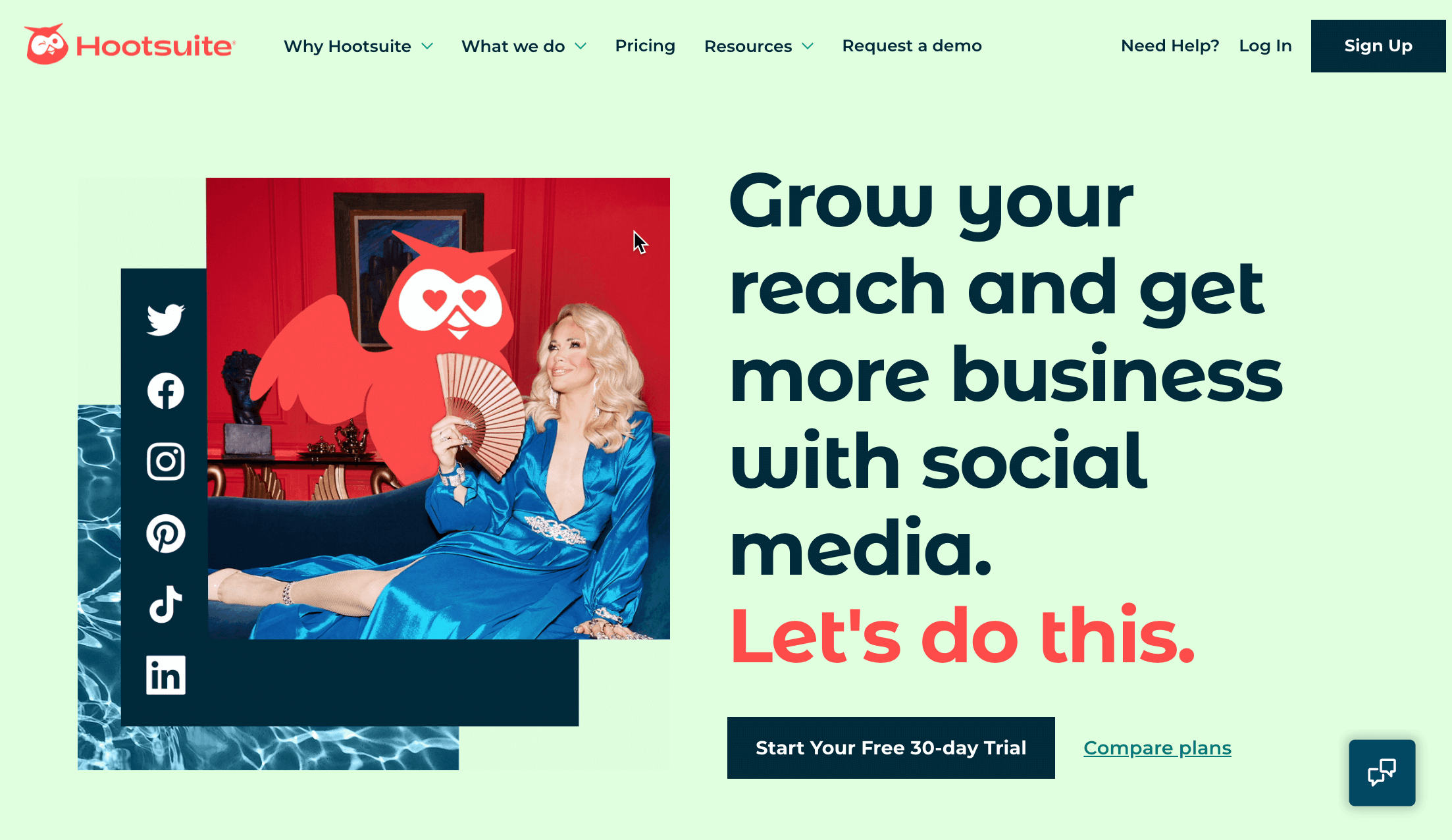 Hootsuite's home page