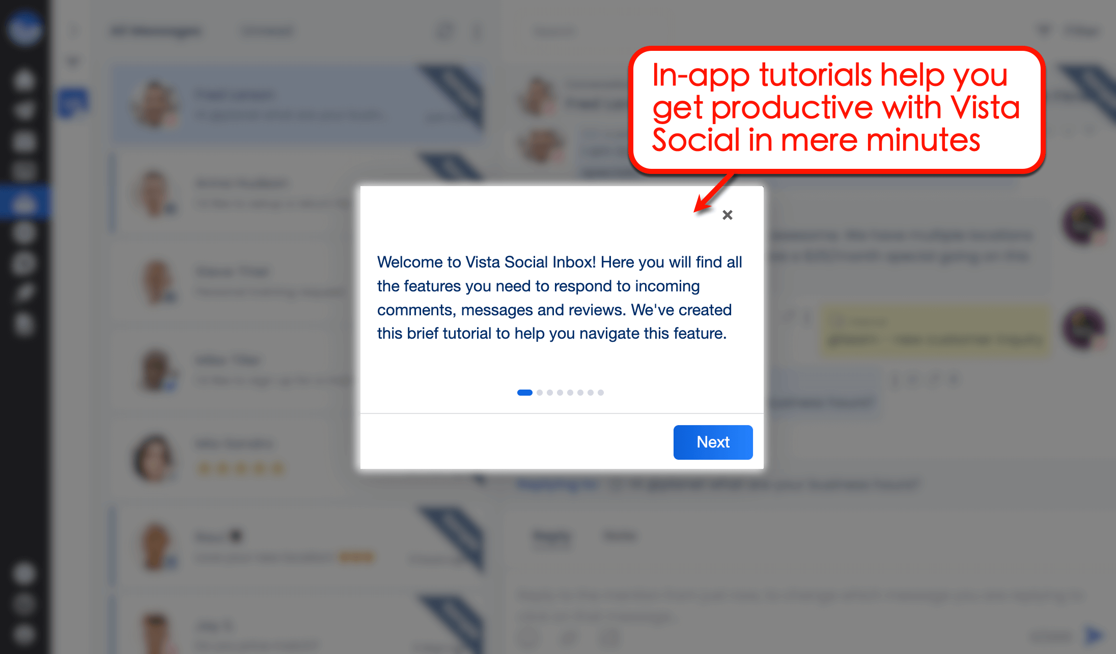 Vista Social's in-app tutorials