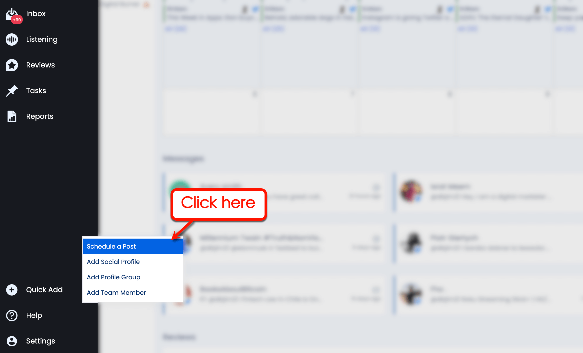 Schedule a post in Vista Social