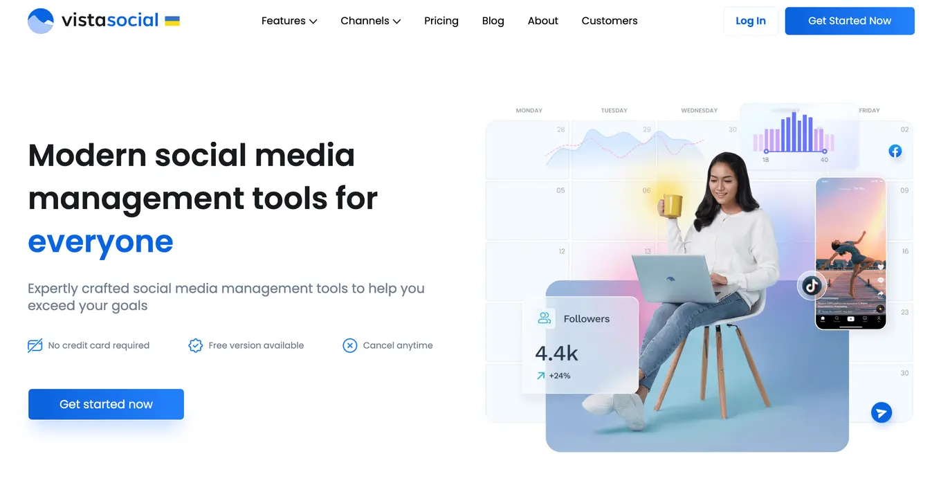 Vista Social's homepage