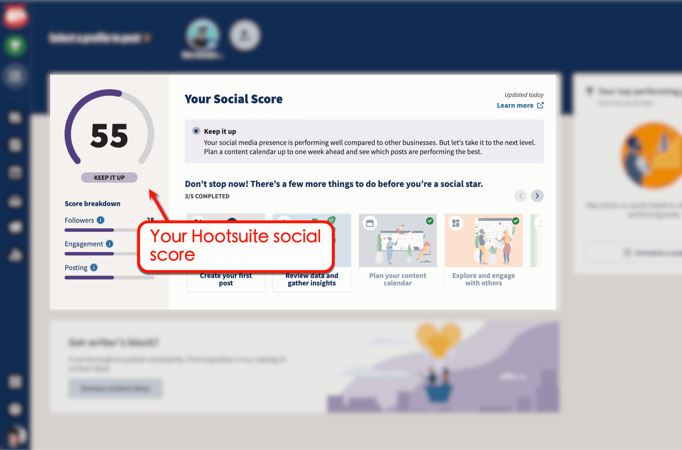 Social Score in Hootsuite