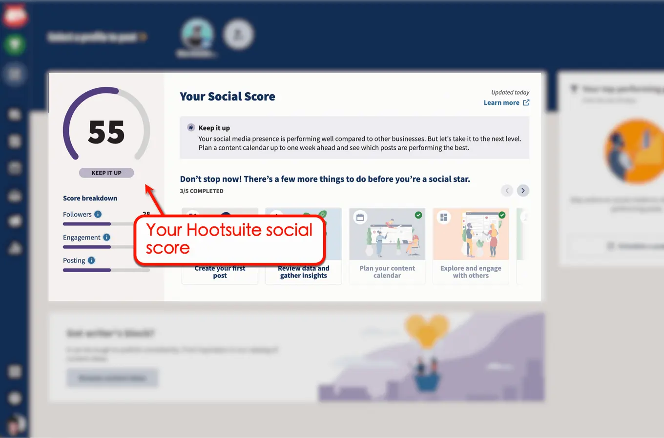 Social Score in Hootsuite