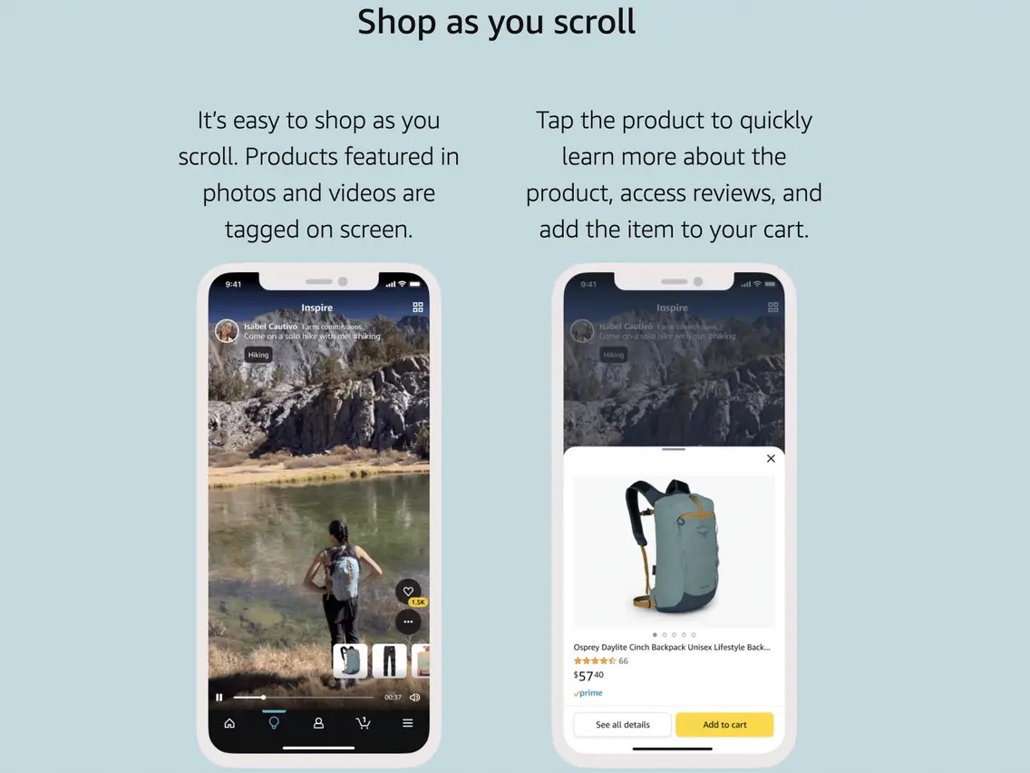 New Amazon TikTok App: Inspire Short-Form Video Shoppable Feed