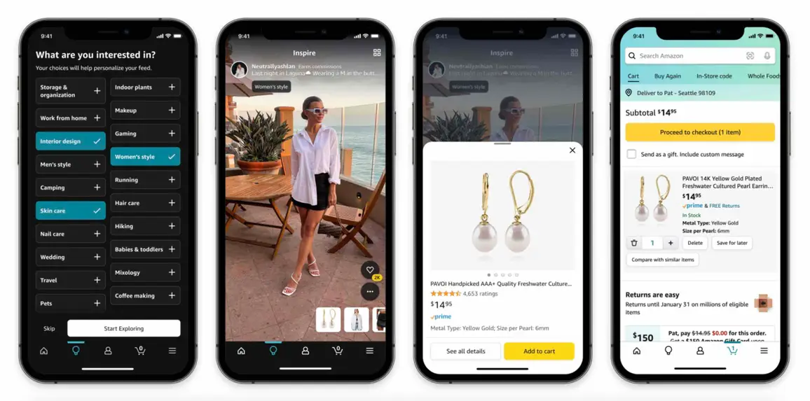 New Amazon TikTok App: Inspire Short-Form Video Shoppable Feed