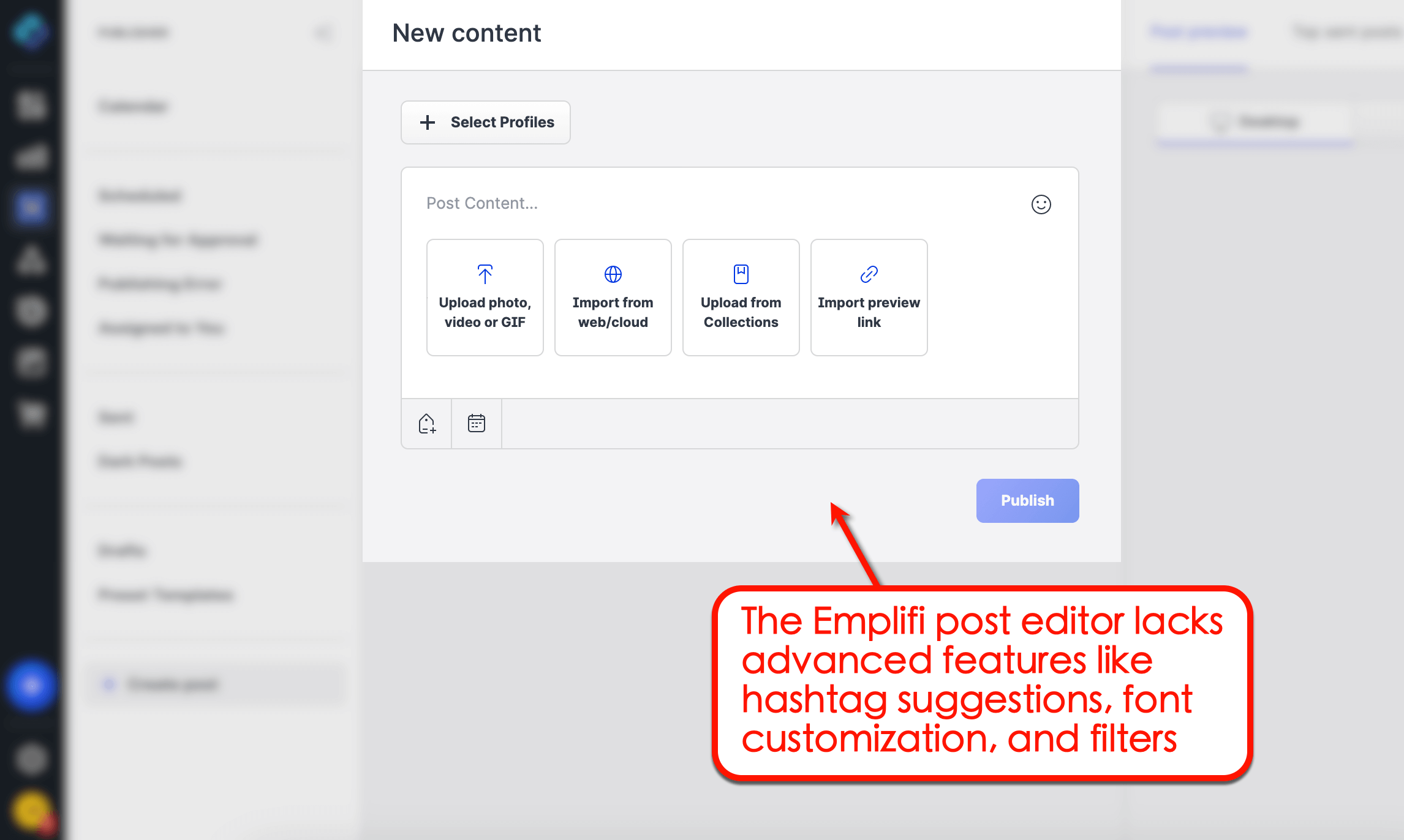 Emplifi's post editor
