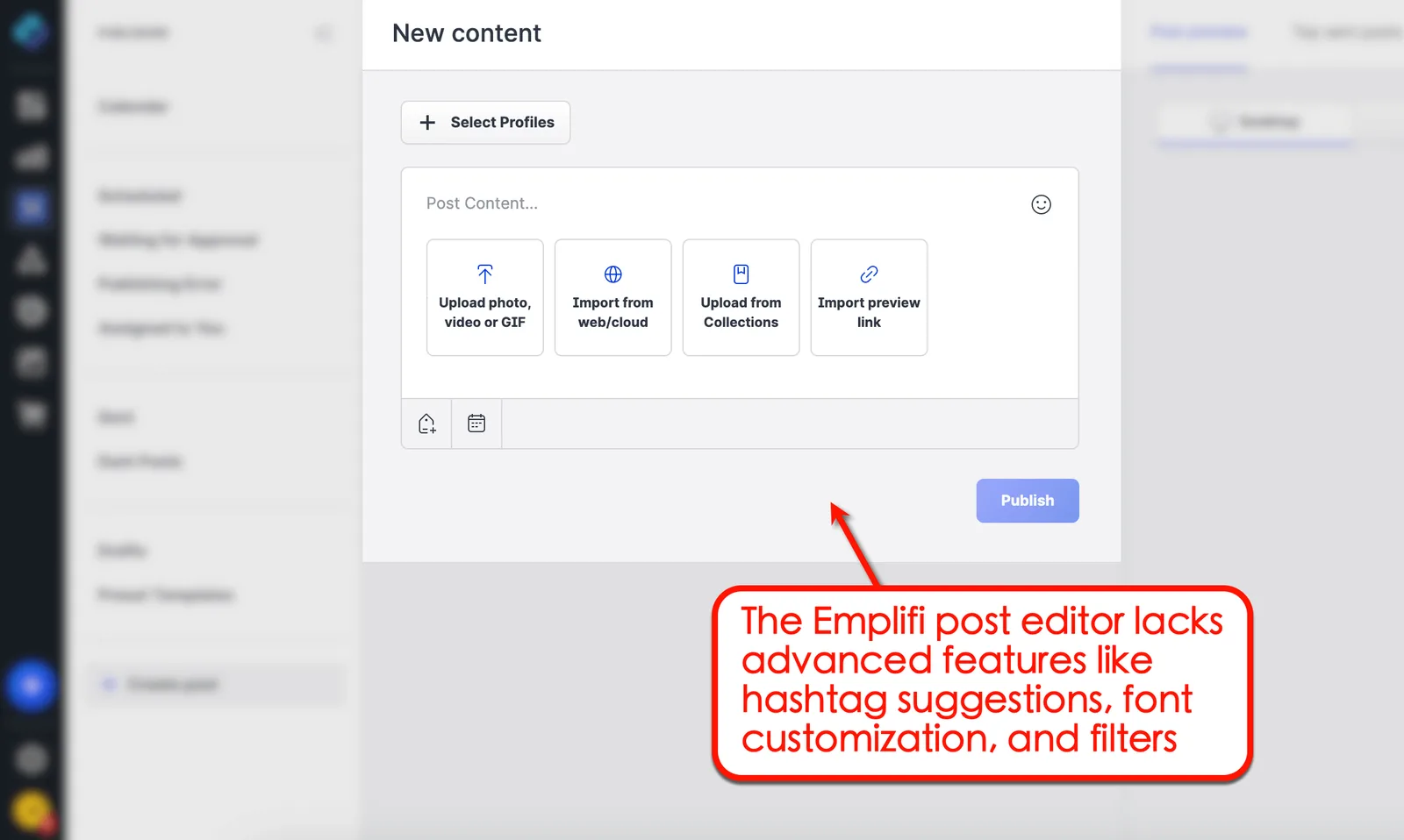 Emplifi's post editor
