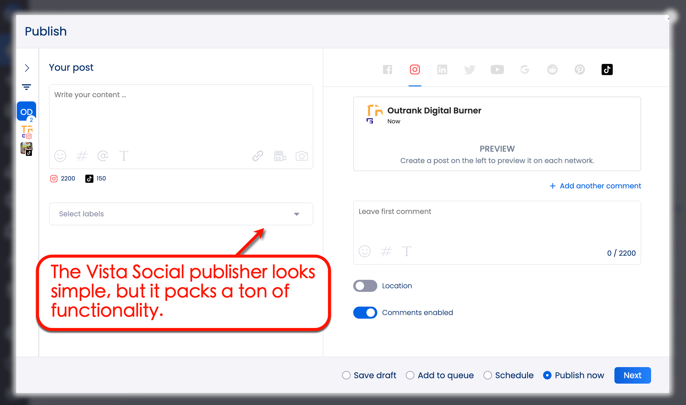 Vista Social's publishing editor