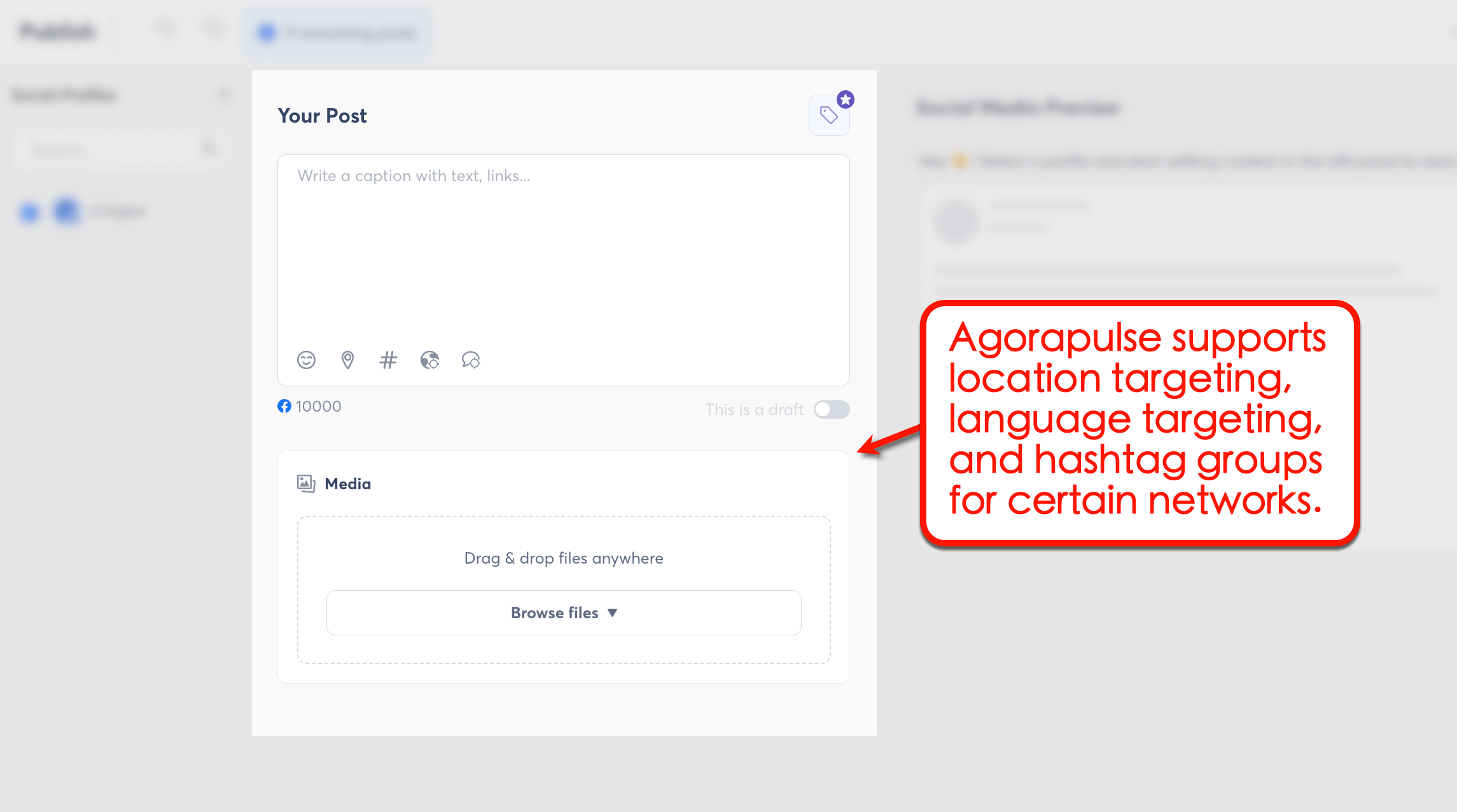 Agorapulse's post editor
