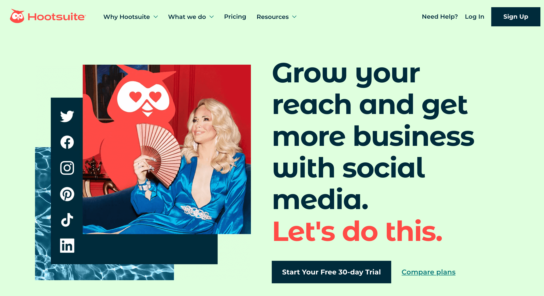 Hootsuite's homepage