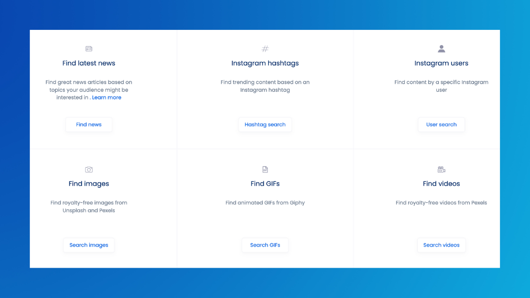 Vista Social Find Content