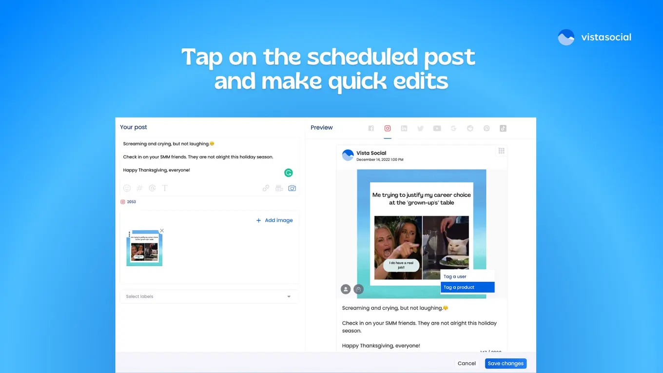 Vista Social TikTok Content Planner & Instagram Grid Preview Tool 2023