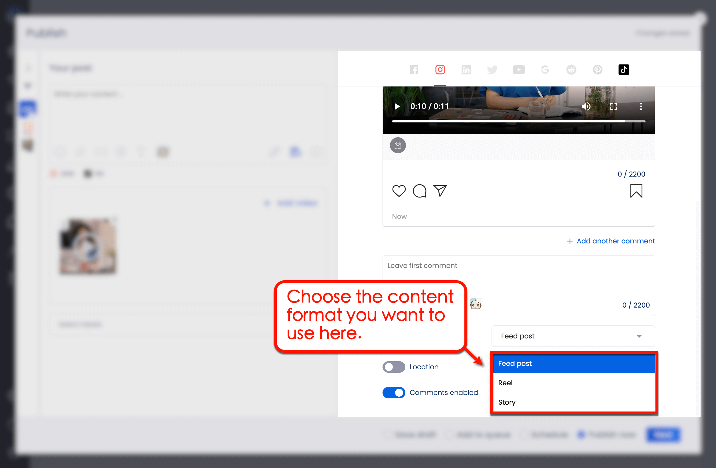 Use Vista Social to plan and directly publish Instagram feed videos, stories, and Reels.