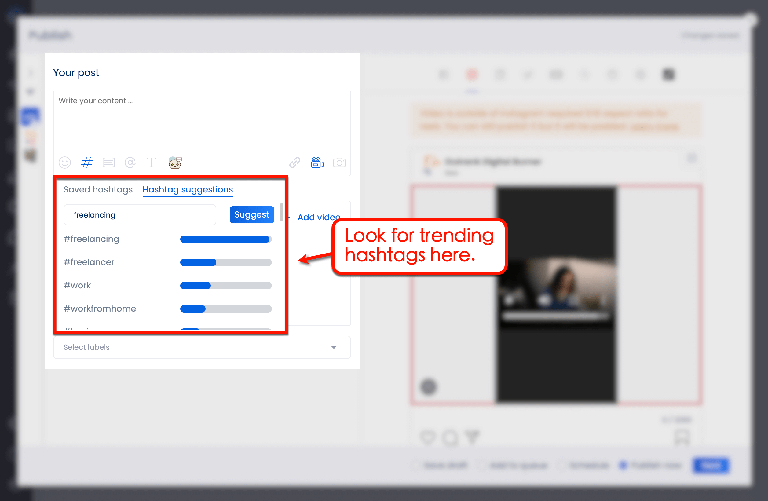 Look for trending hashtags.