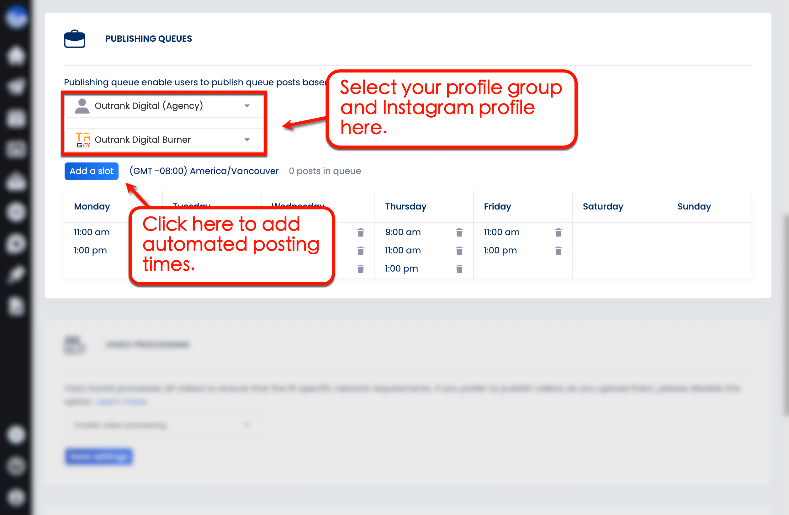 Select your profile.