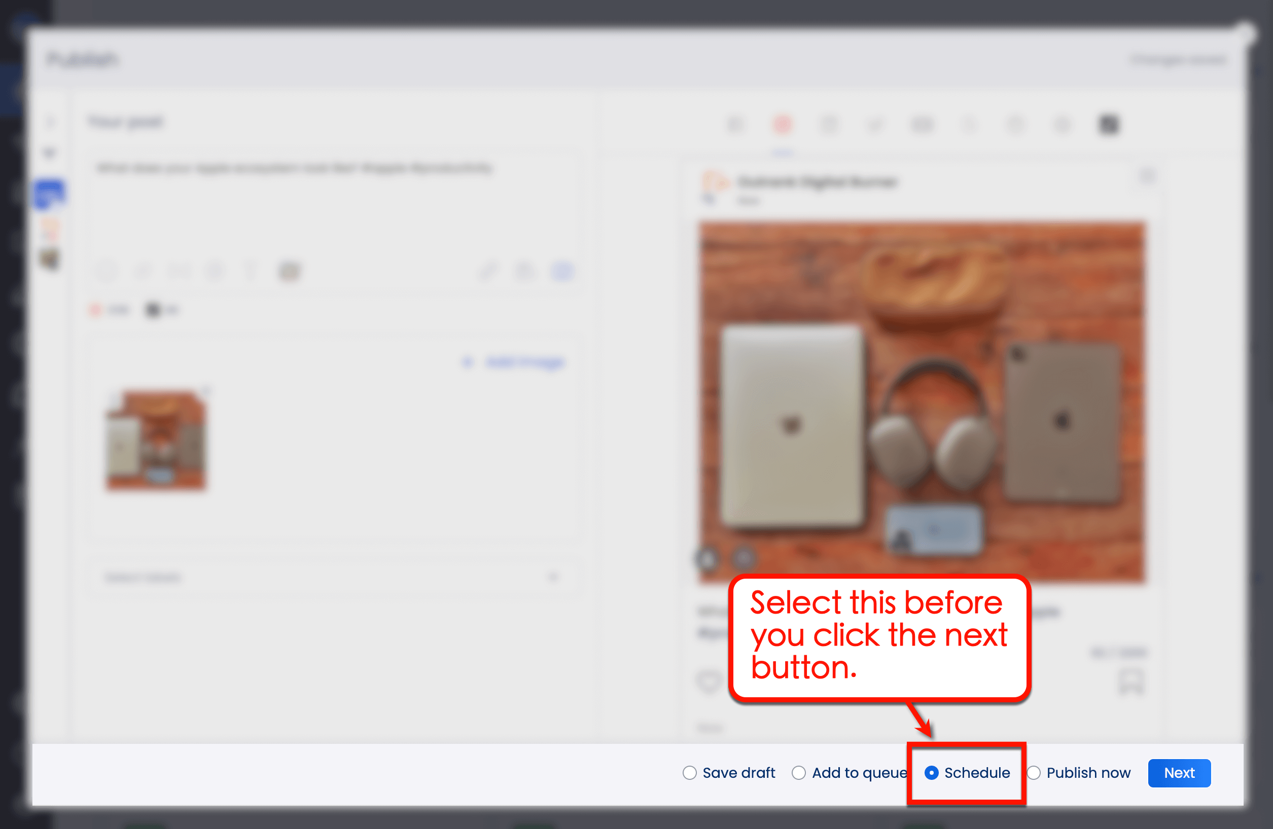 Launch the Vista Social publisher from the dashboard.