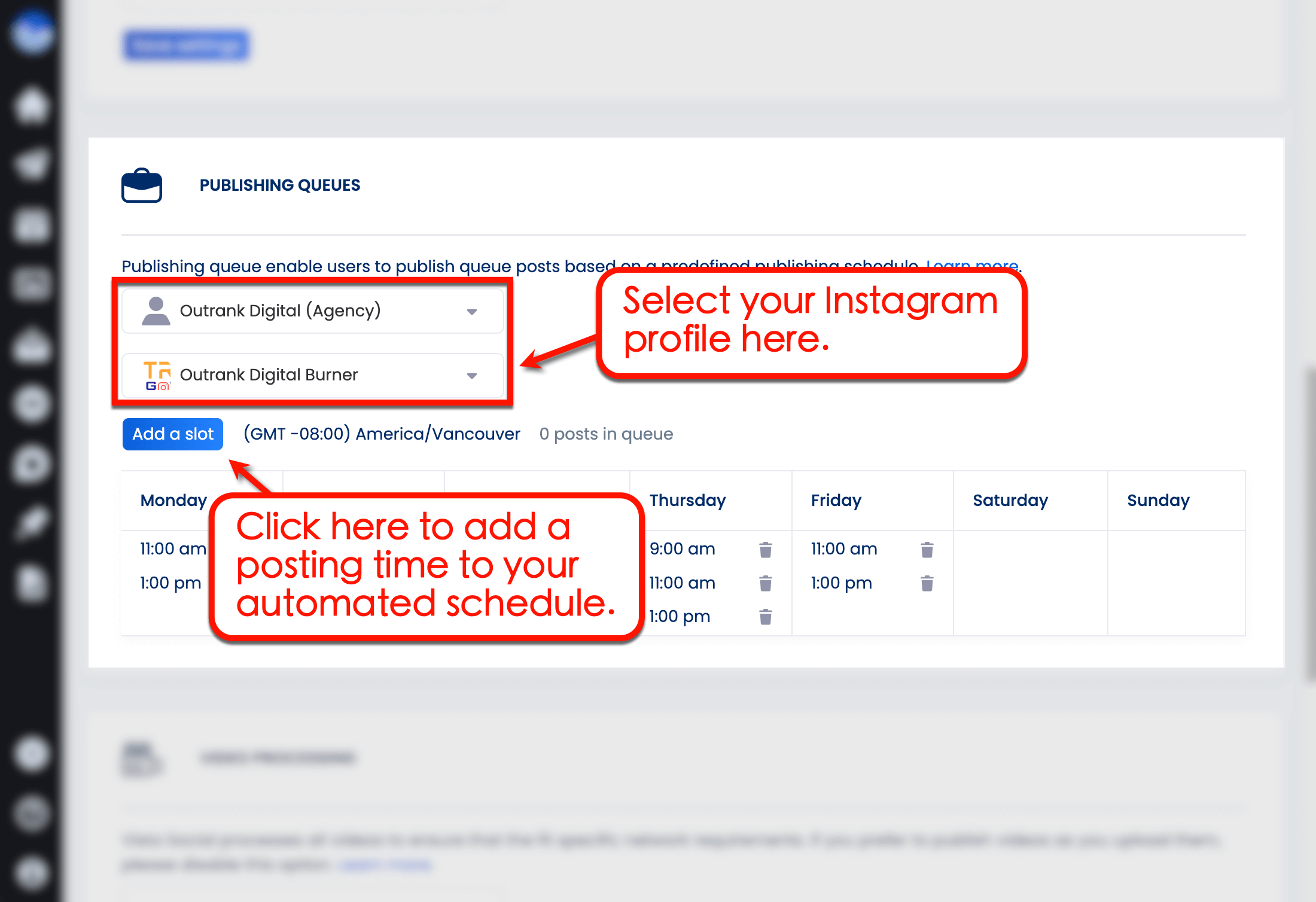 Select your entity and profile from the drop-down menus.