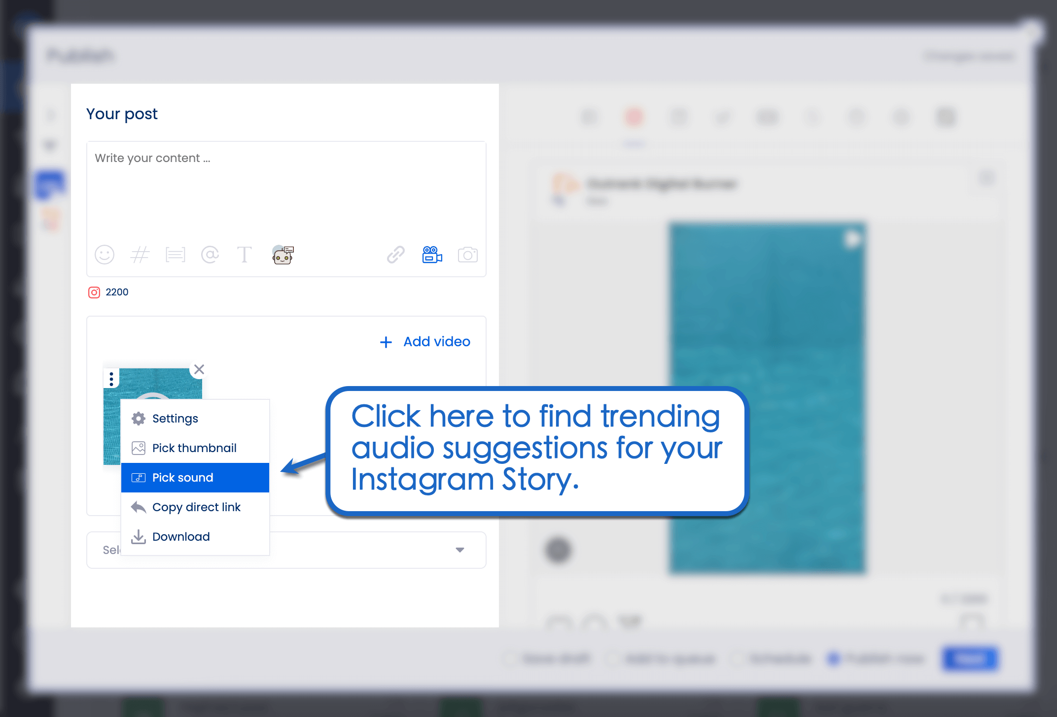 Find trending audio suggestions.