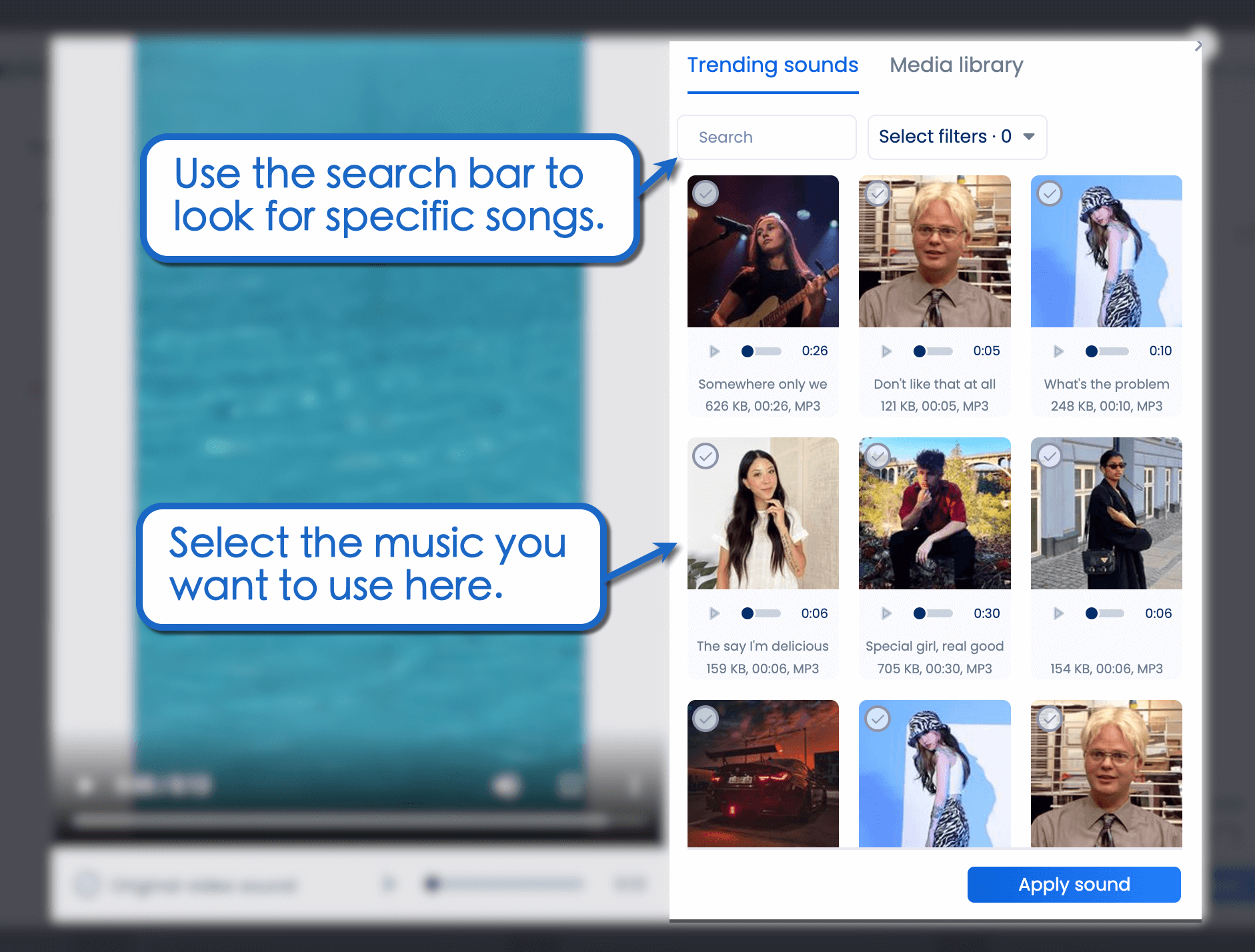 Select one of the recommendations.