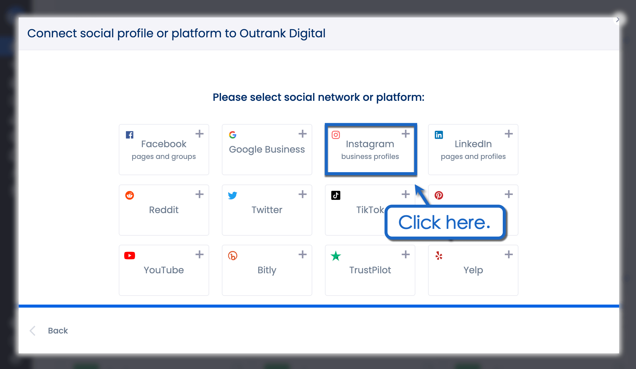 Connect your Instagram Business Profile.