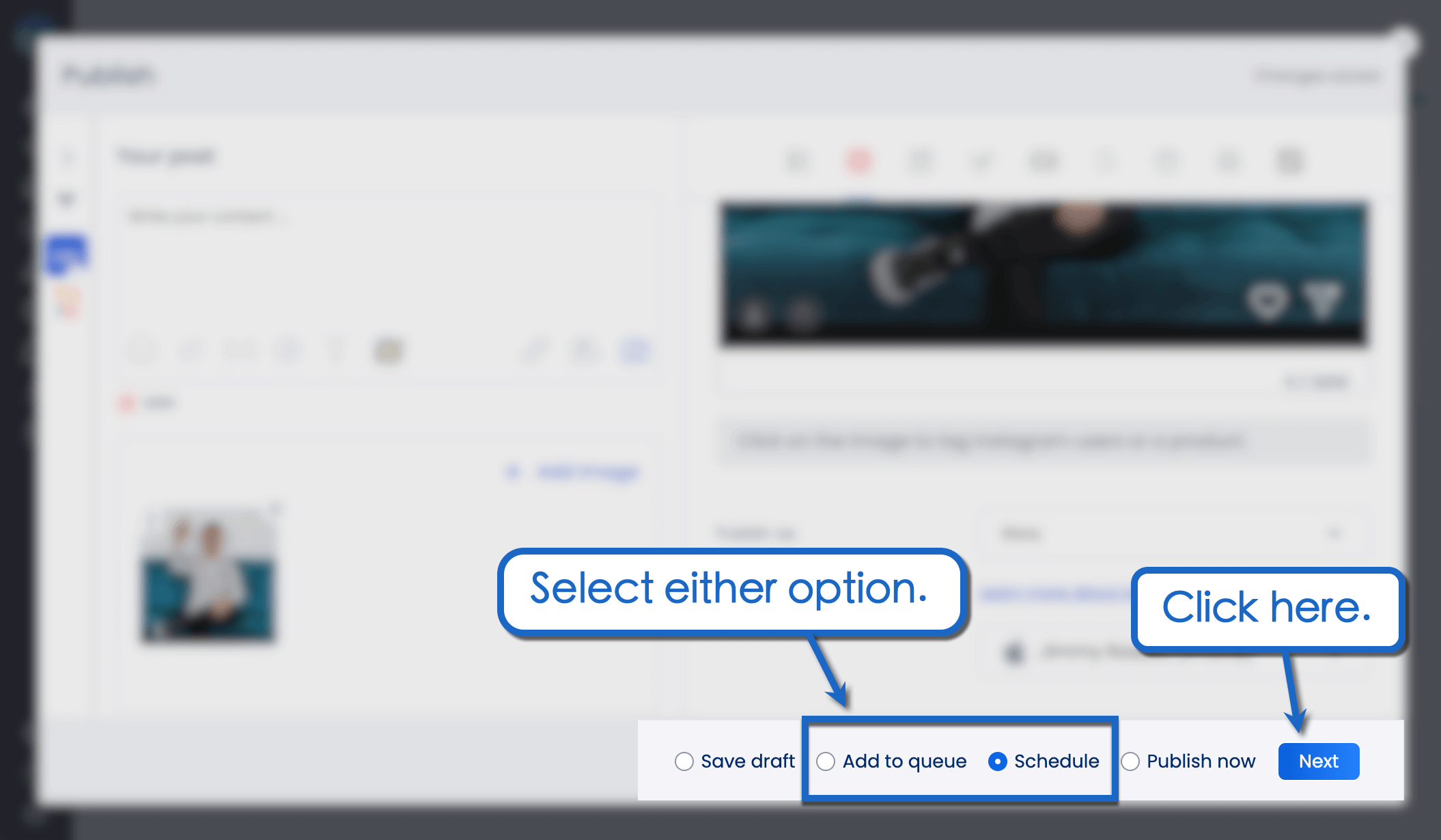 Schedule or add to queque.