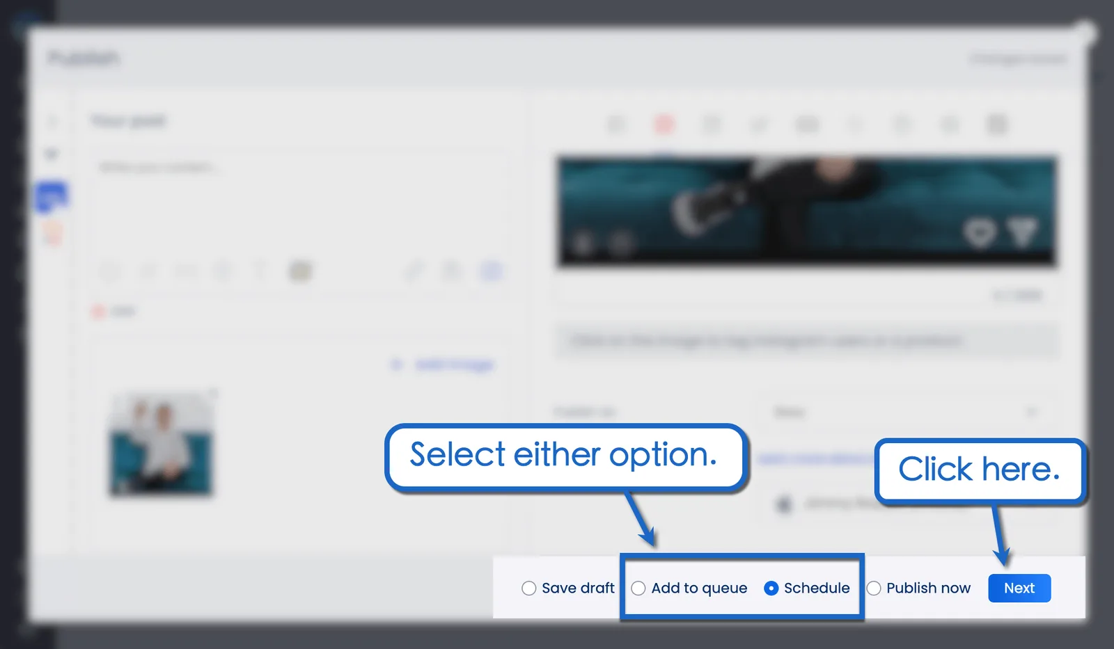 Schedule or add to queque.
