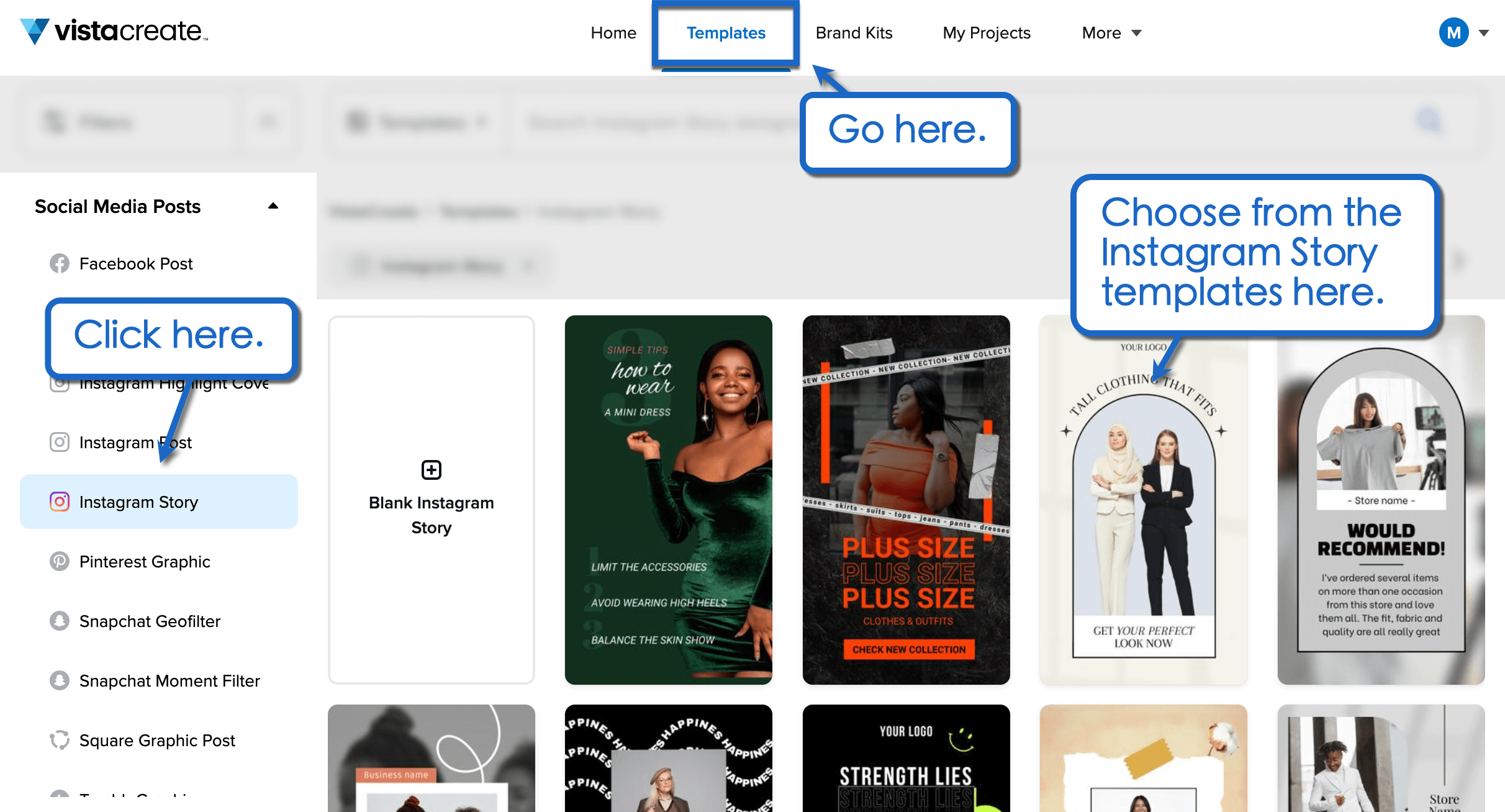 VistaCreate templates.
